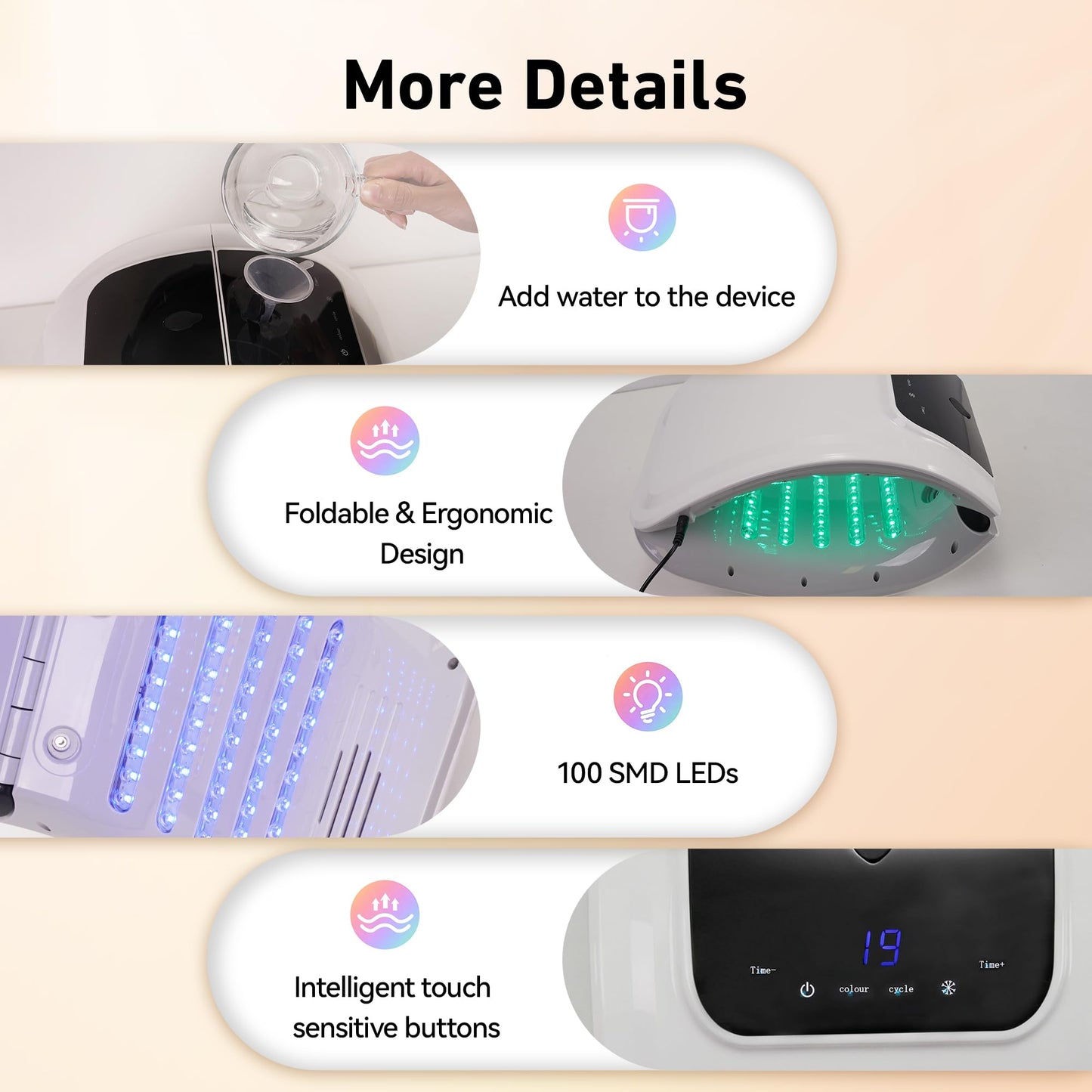 BEICNWOD 7 Color LED Face Mask with Spray, Facial Light,Red Light Therapy Facial Skin Care Device for Home Use