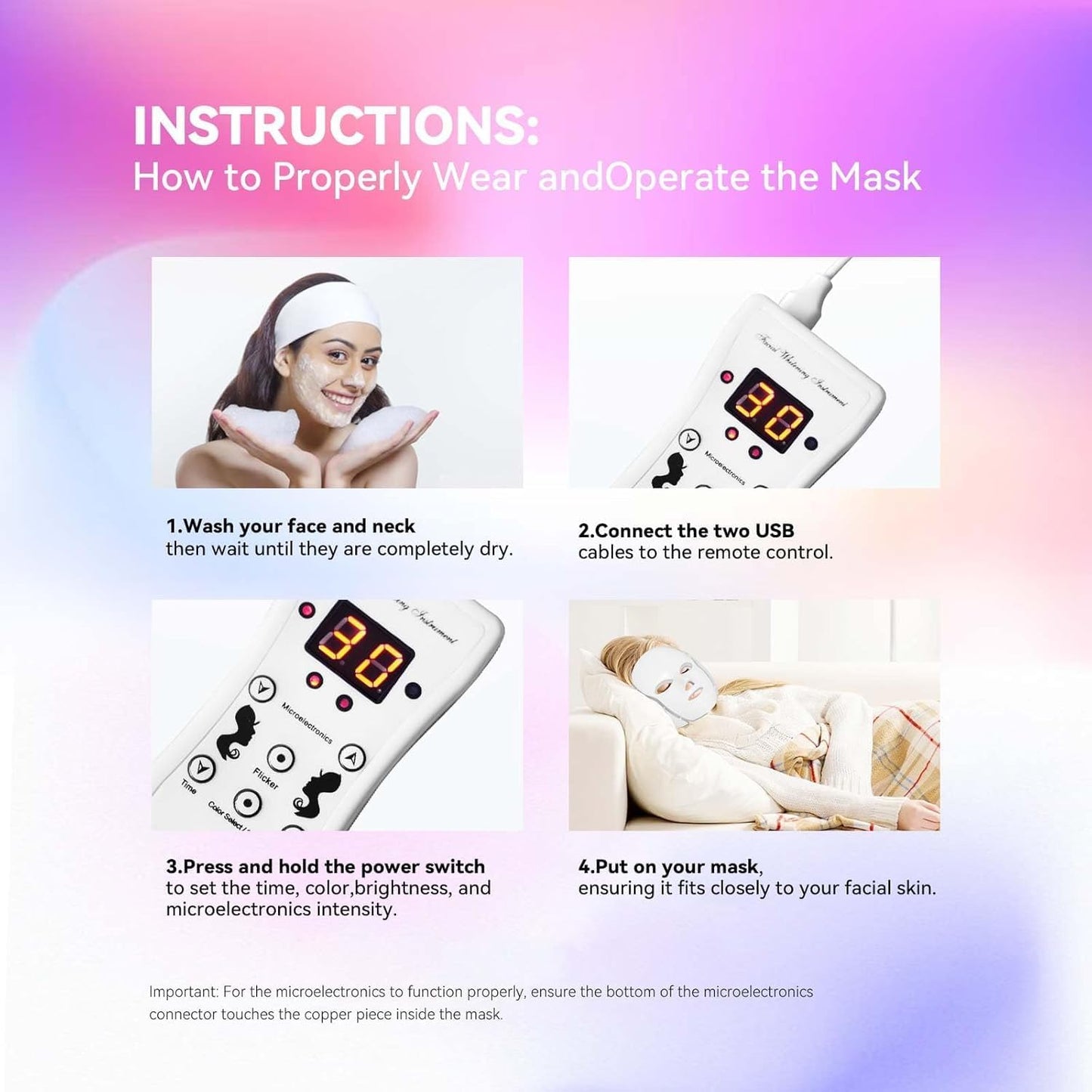 Duevie LED Facial Mask Therapy Red Light Therapy Mask FSA 7 Colors Facial Skin Care Beauty Spa Skin Care
