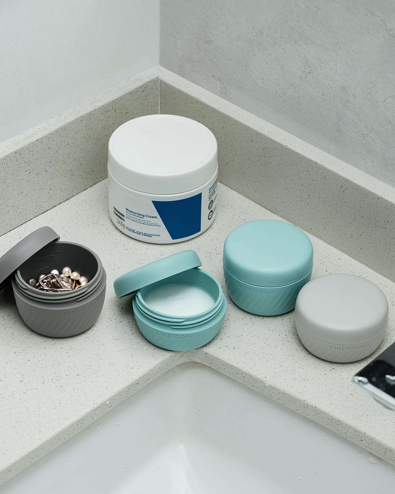 TakeToday Travel Containers for Toiletries, 2oz, 4 Pack, Apricot