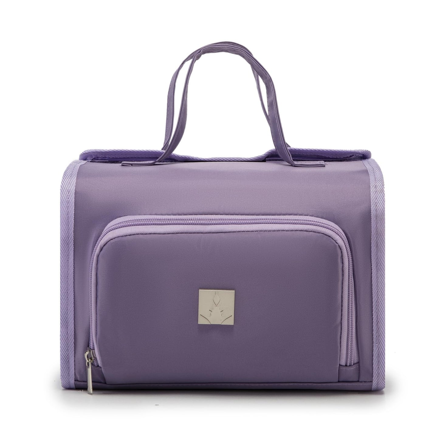 ROYALFAIR Roll Up Makeup Bag, Waterproof Toiletry Bag for Women, Hanging Travel Organizer bags with Jewelry Organizer Compartment, Extra Large 4 Clear TSA Approved Pouches Cosmetic Makeup (violet)