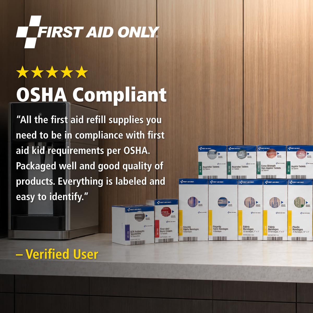 First Aid Only 700002 SmartCompliance 50-Person First Aid Kit Refill Supplies for Business, Worksite, and Home, 237 Pieces, Blue