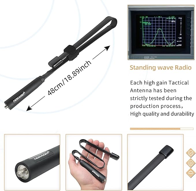 BAOFENG BF-5RH PRO GPS 10W Ham Handheld Radio, Multi-Band Long Range Two-Way Radio with 18.89'' Tactical Antenna, Aviation/VHF/UHF/ 1.25m Scanner, NOAA APRS 5RM Walkie Talkies Type-C Charging,2 Pack