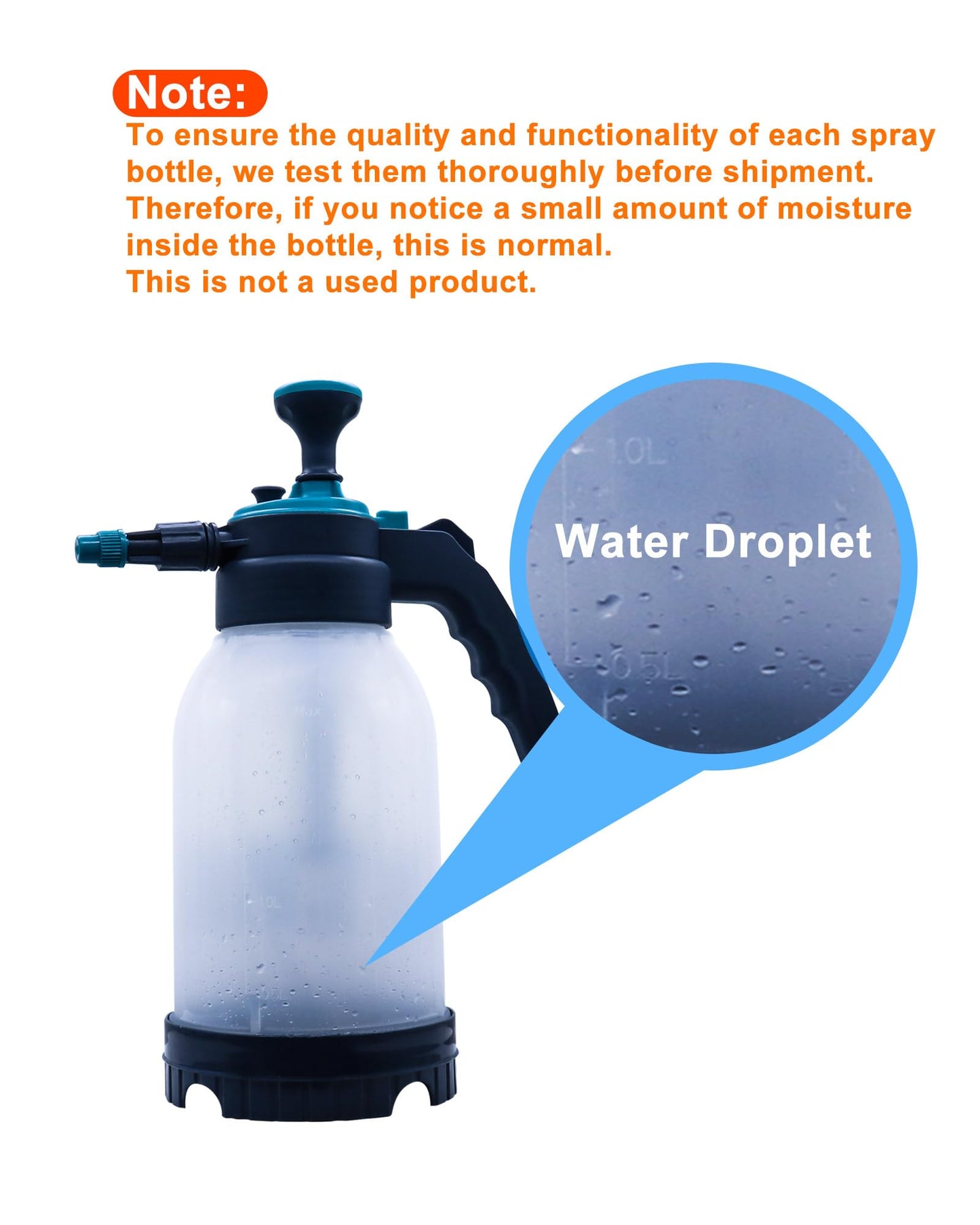 HTDYOO 0.5 Gallon Garden Pump Sprayer, Hand Held Garden Sprayer