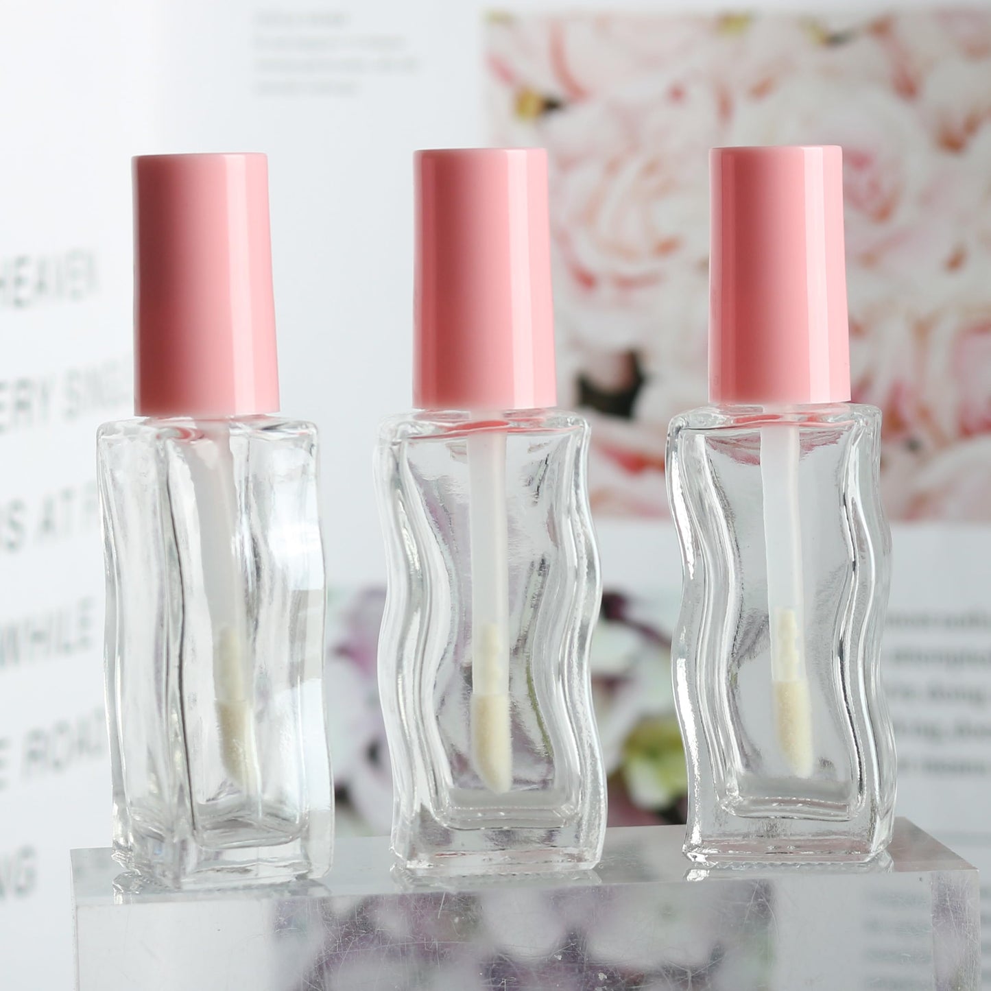 COSIDEA 10 pcs 10ml Pink Empty glass lip gloss tubes lipgloss tube container bottles for coconut oil liptin refill