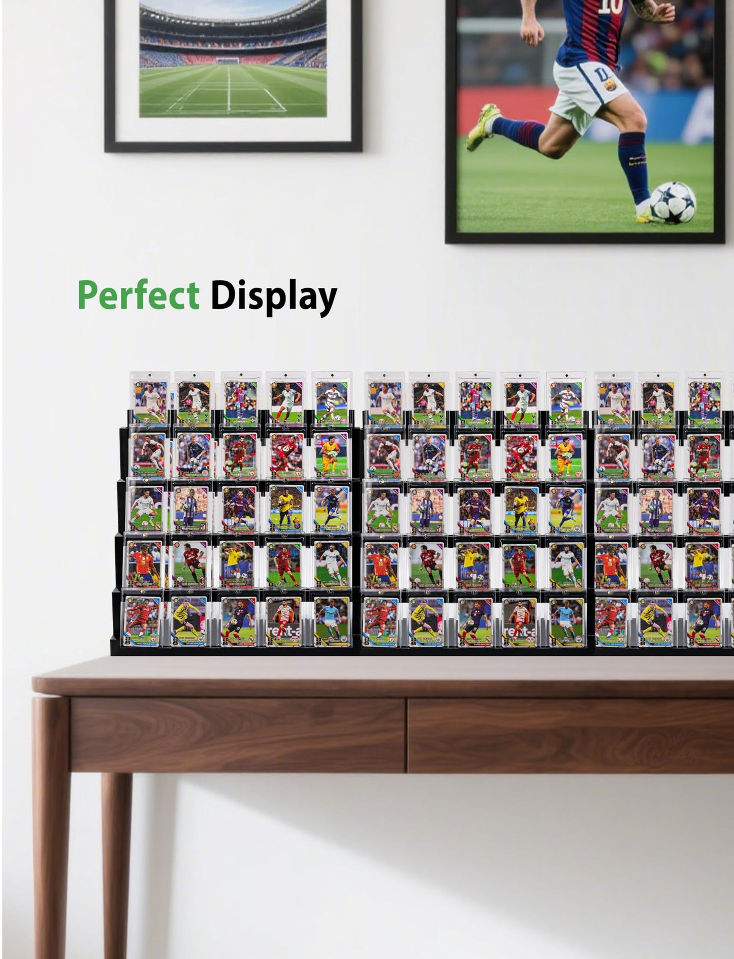 Card Display Stand ,5-Tier Wooden Trading Card Display Case for Graded Cards, Sports Card Display for PSA CGC SGC BGS Slabs