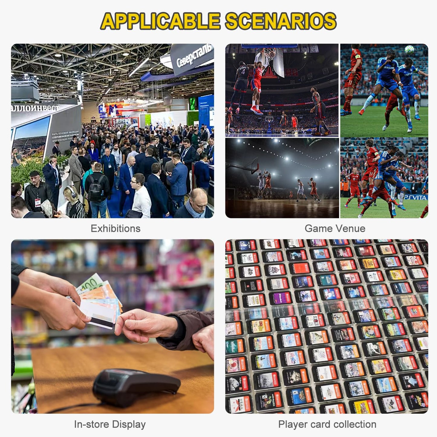 2 Pcs Trade Show Display Case – 34"x22" Large Aluminum Locking Tabletop Showcase for Trading Cards, Sports Cards, TCG, Jewelry – Lightweight & Portable for Exhibitions, Conventions, and Collectibles