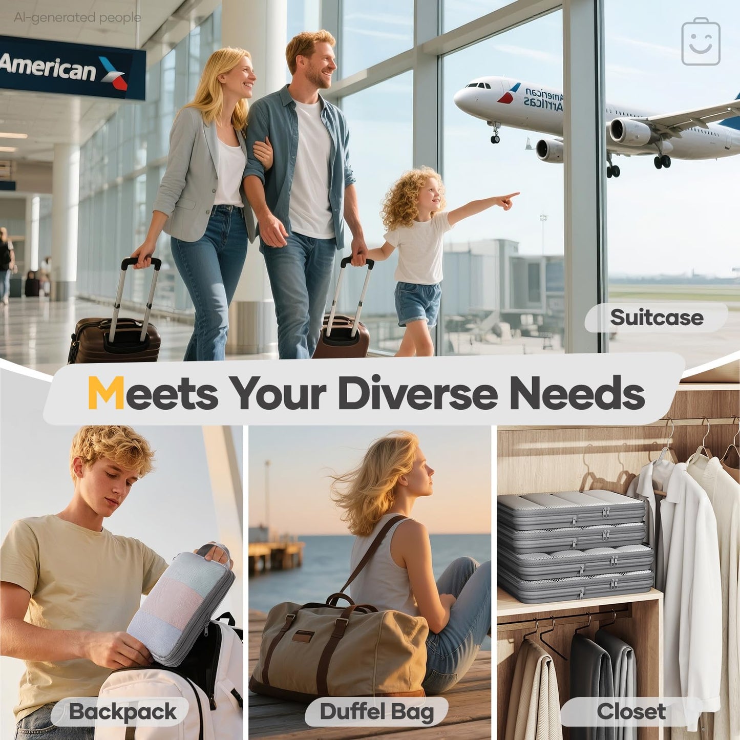 Veken 9/11 Set Compression Packing Cubes for Travel Essentials,Compressible Expandable Large Luggage Suitcase Organizer Bags for Clothing,Space Saver Bags with Over 1000 pcs of Mesh Holes(Gray)