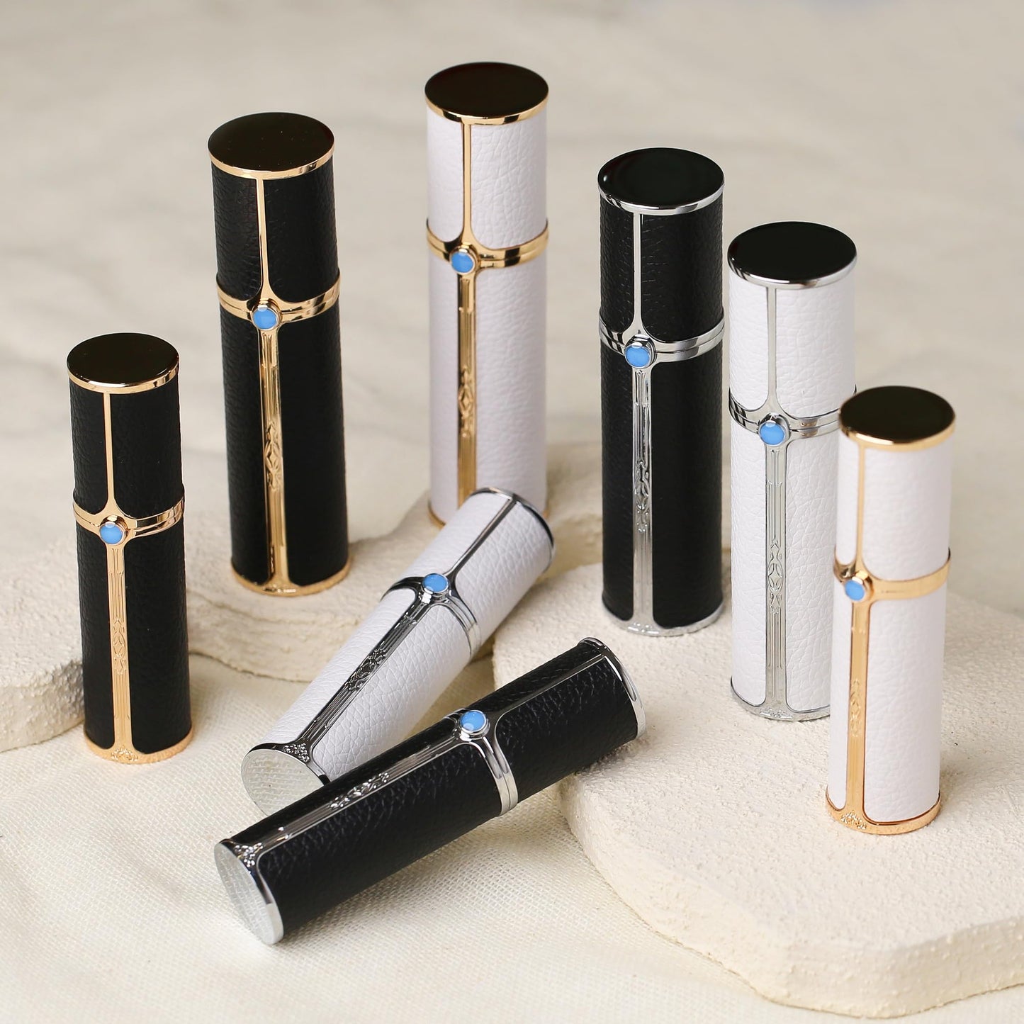 muilsae CF01BKG Leather Perfume Bottle 10ml – Bottom-Fill Refillable Dispenser, Leak-Proof & Portable for Men & Women, Ideal for Travel, Gifting & Daily Use (CF01BKG)