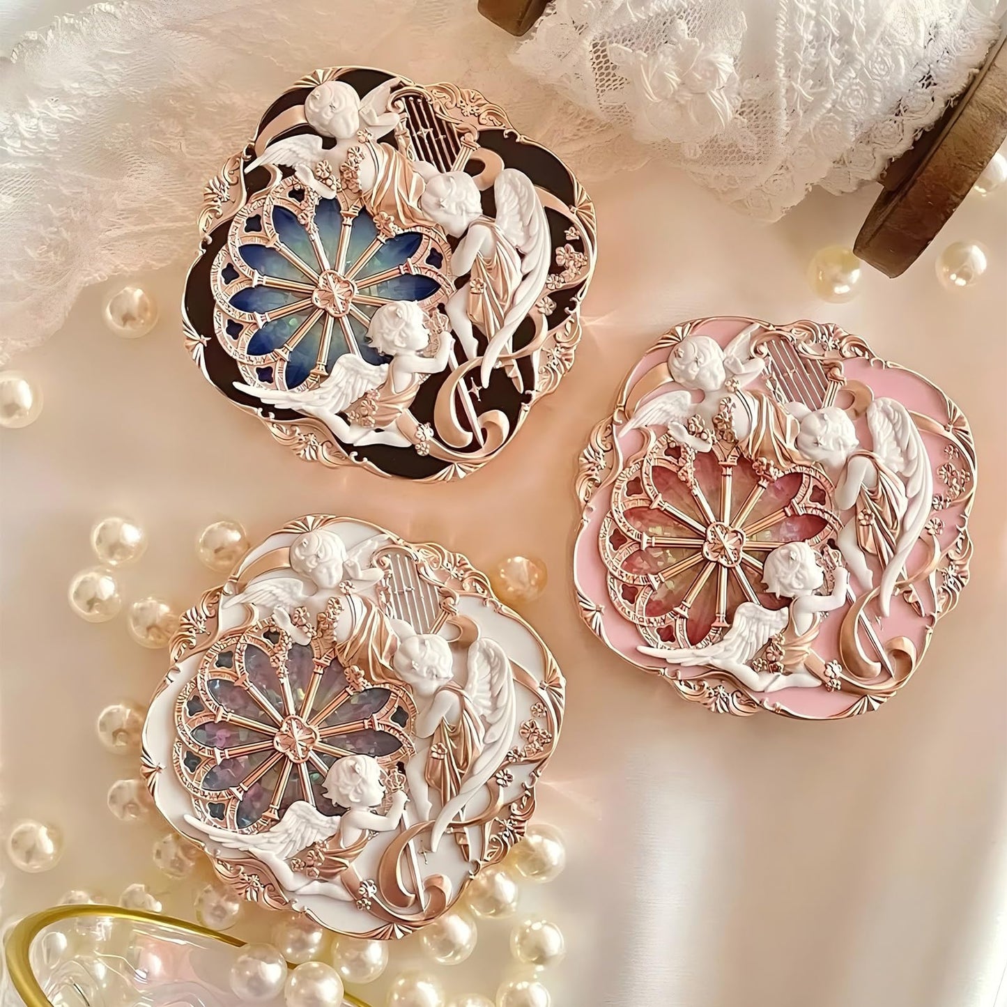 Flower Knows Little Angel Cream Blush and Butterfly Cloud Collar Glossy Lipstick Set,Buildable & Blendable Dewy Makeup,Soft Long-Lasting Cute Make Up(Blush 04 Rose Ashes + Lipstick C08 Sunset Clouds)