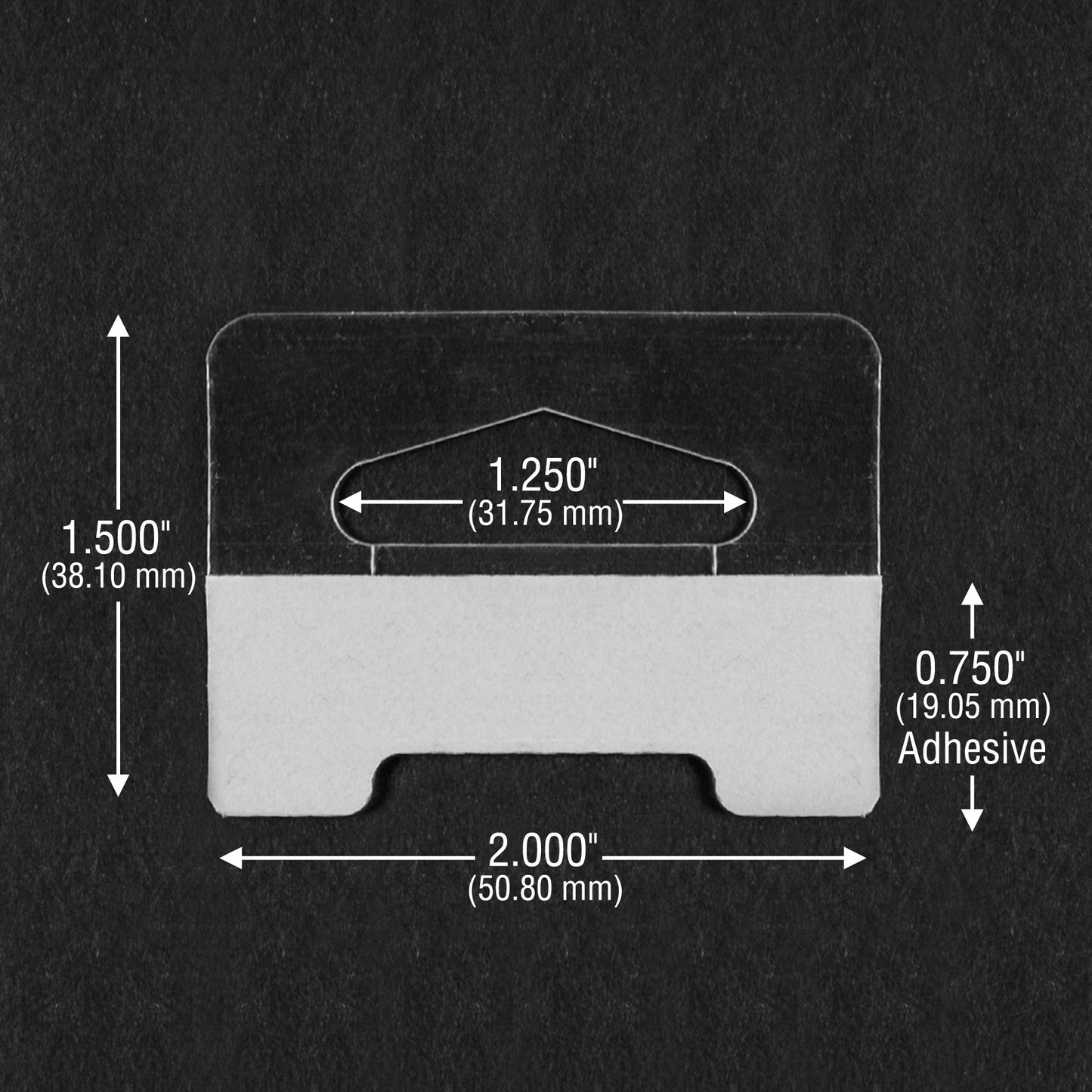 1000 Clear Self Adhesive Heavy Duty Slot Hang Tab Tags 19 Oz Limit Retail Hanger