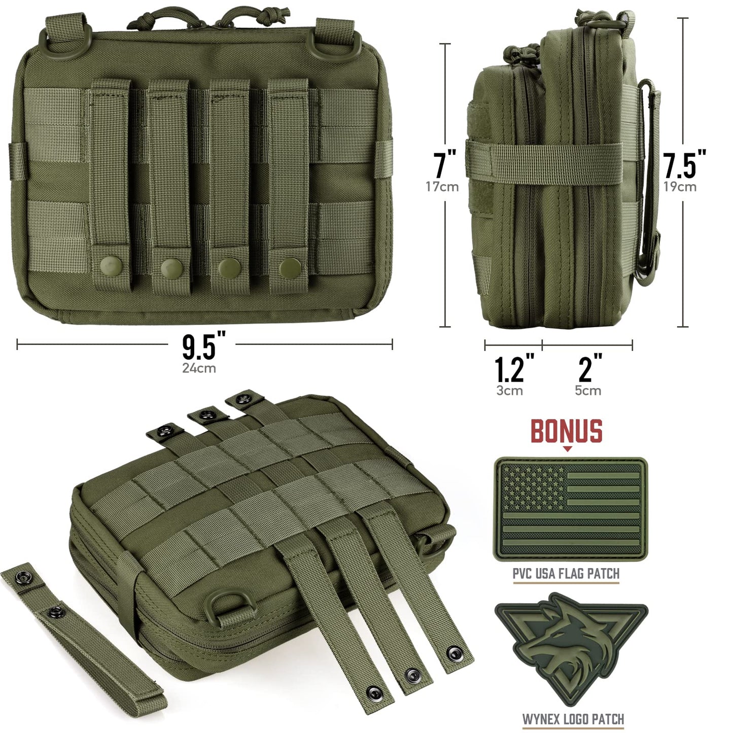 WYNEX Tactical Rig Pack for Men, Running Bag with Front Loop Airsoft Recon Chest Rig for Hunting Outdoor EDC, Large Admin Pouch of Double Layer Design, MOLLE EDC EMT Pouch
