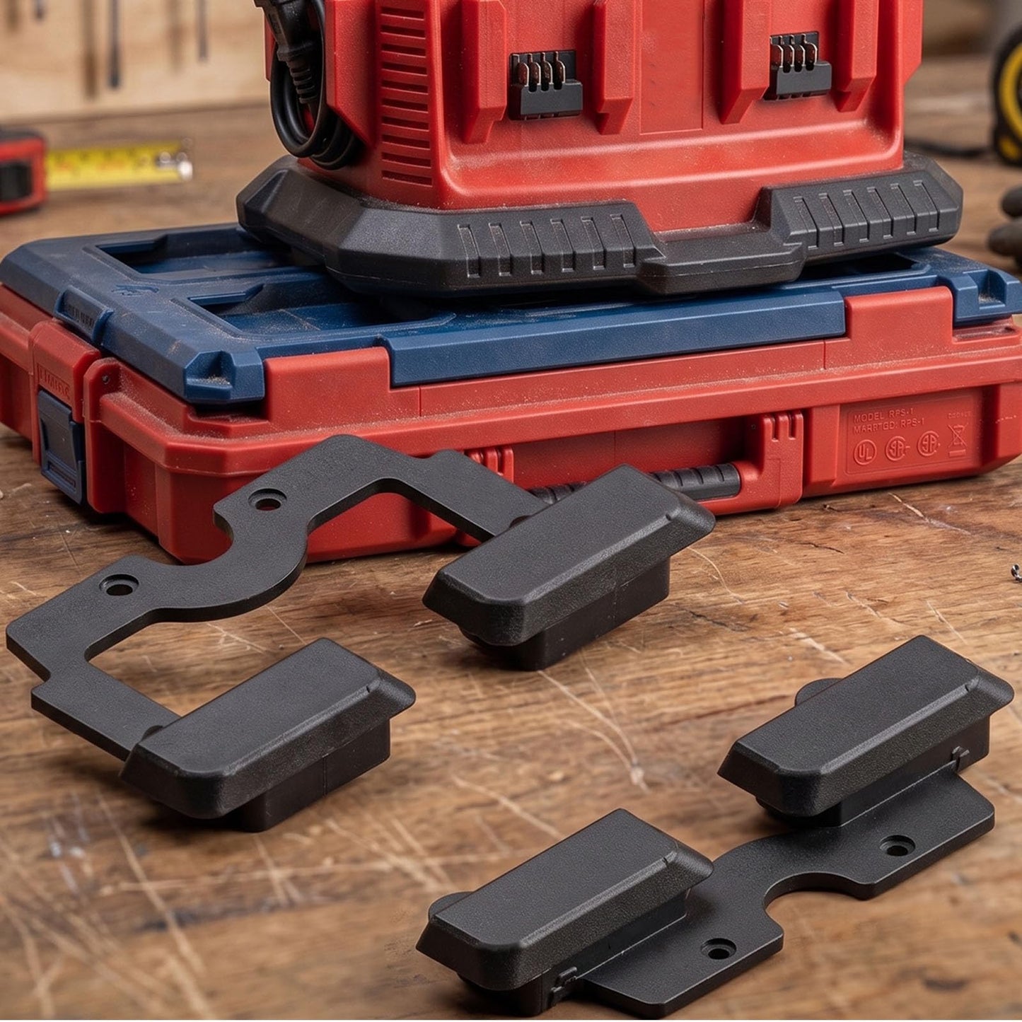 Charger Mount Holder for M18 Battery , Secure Storage Bracket Compatible with Packout Wall Organizer and Toolboxes, Heavy-Duty Workshop & Garage Storage Solution