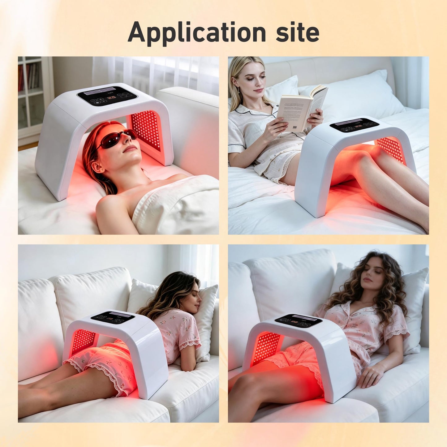 BEICNWOD Light Mask - 7 Color Photon Facial Device for Skin Care, Red & Blue Light for Face, Neck & Body, Rechargeable Home Use