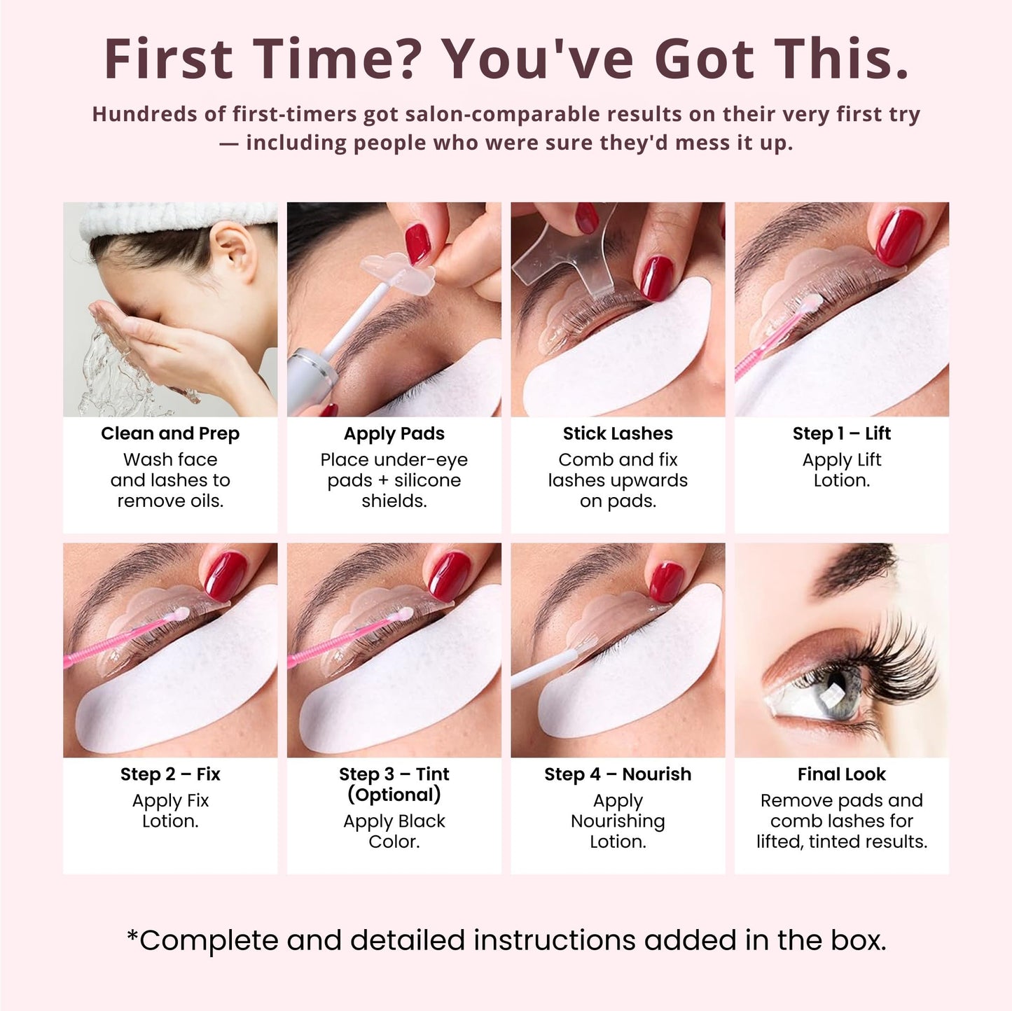 Korean Lash Lift Kit + Color Kit by Livia - Perfectly Curled and Darker Lashes for 8 Weeks from Home, Faster Alternative to Lash Serums, Complete DIY Perm Kit