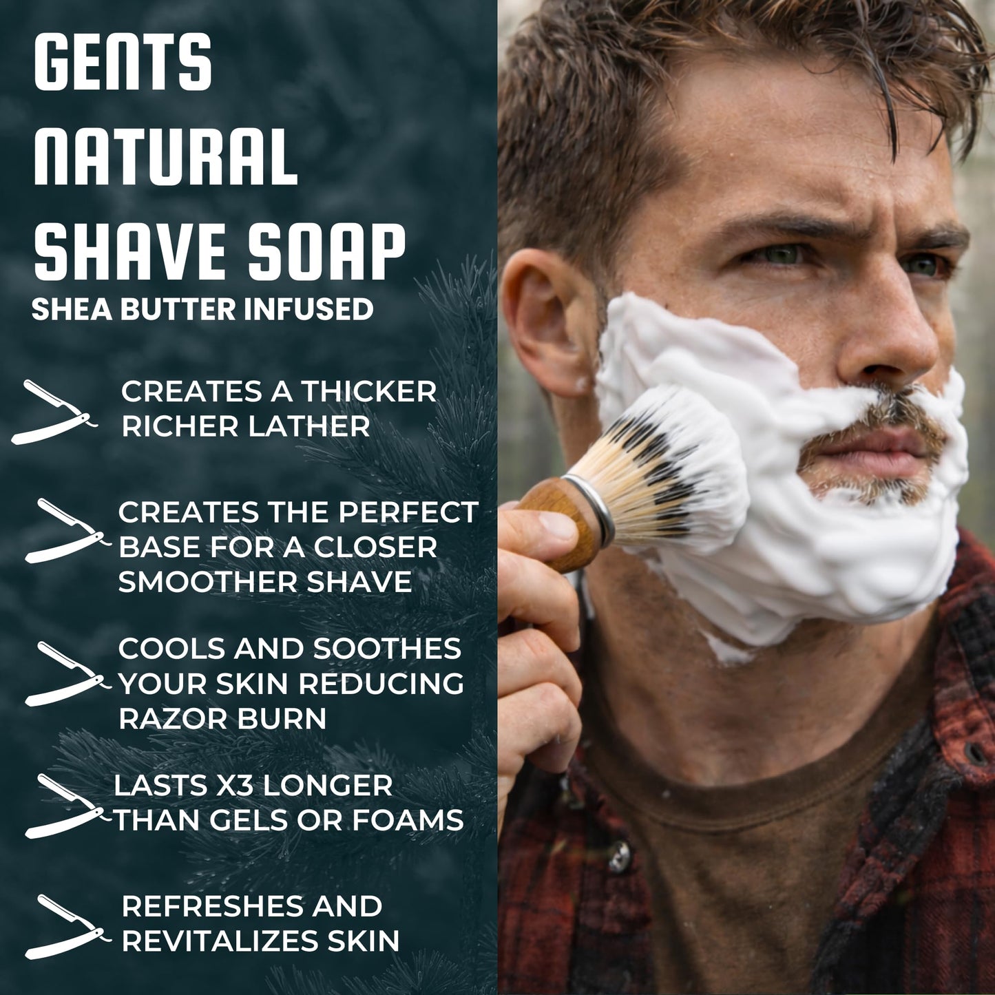 G.B.S GENTS Men's Classic Wooden Shaving Set