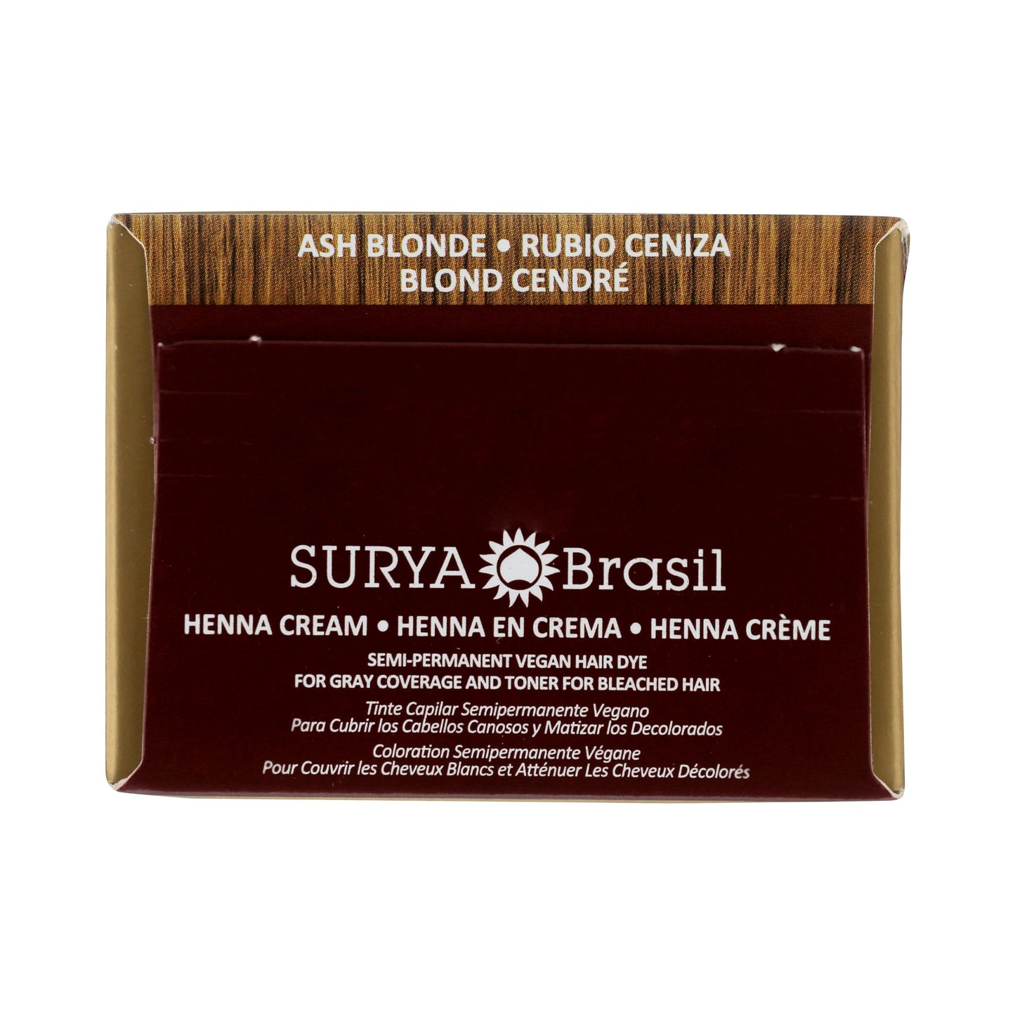 Surya Brasil Henna Cream Ash Blonde - 98% Natural Ingredients, Vegan, Cruelty-Free, Eco-Friendly, Semi-Permanent Hair Color, Deep Hydration & Shine, 2.37 oz