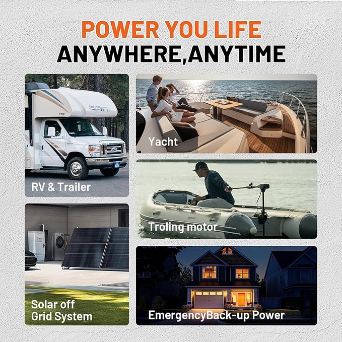 48V 310Ah (4 Pack 12V 310Ah) LiFePO4 Lithium Battery – Max. 3968Wh, 15000+ Deep Cycle Battery with 100A BMS, Low-Temp Cutoff | A+ Grade Cells for Marine, Trolling Motor, Off-Grid Home Energy Storage