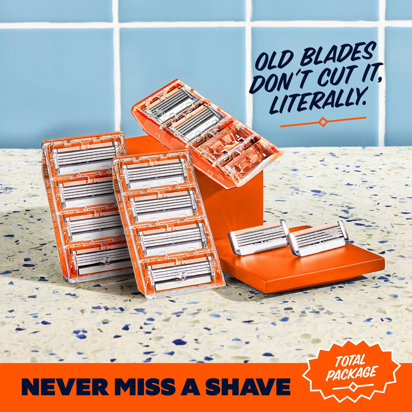 Dollar Shave Club | The Total Package Gift Set | 4 Swift Rinse Refill Cartridges, 1 Heavy Metal Handle, 1 Prep Scrub 3 ounce, 1 Shave Butter 3 ounce, 1 Post Shave Dew 3.4 ounce, Razors for Men