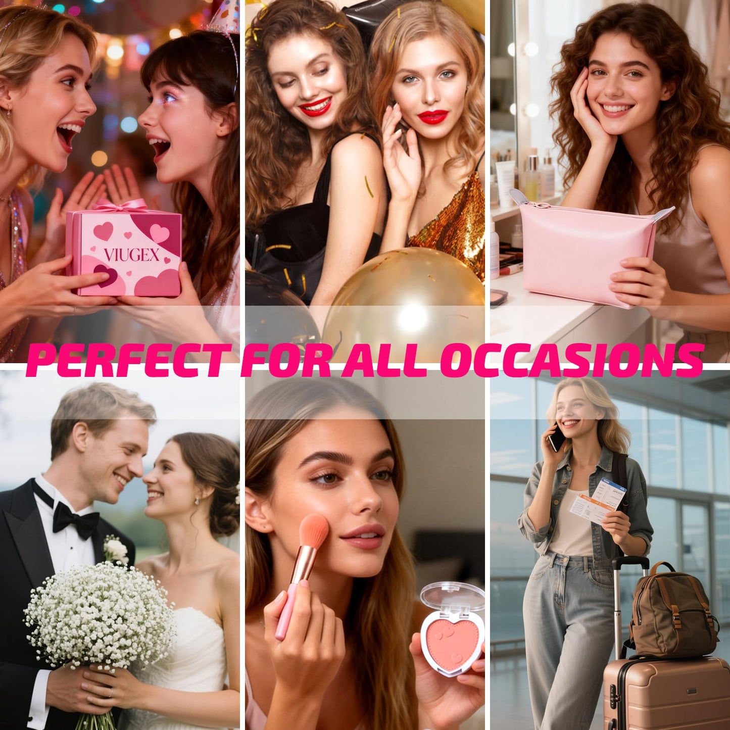 All in One Makeup Kit for Women Full Kit, Make Up Gift Set for Women Teen Girls, Makeup Essential Bundle with Eyeshadow Palette Foundation Blush Lipgloss Eyeliner Mascara Eyebrow Pencil Cosmetic Bag