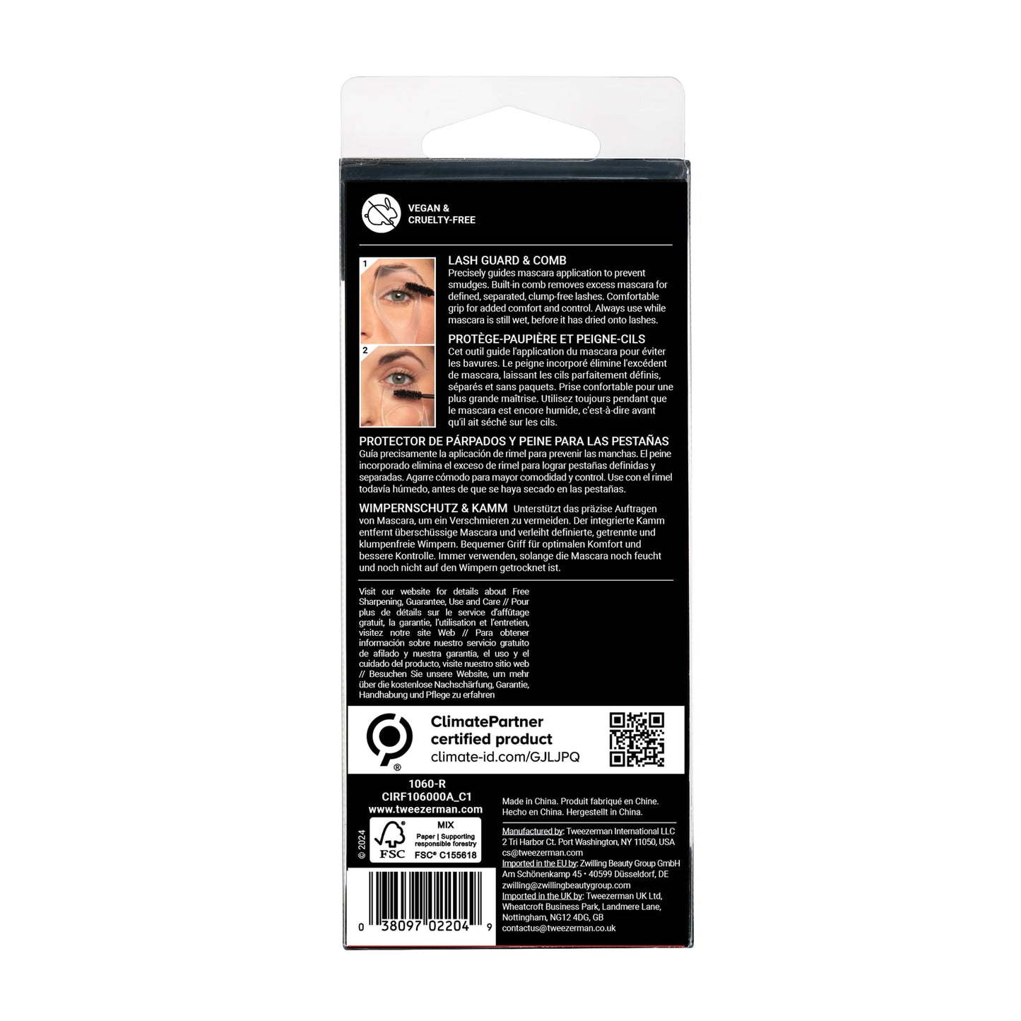 Tweezerman Lash Guard & Comb, Transparent