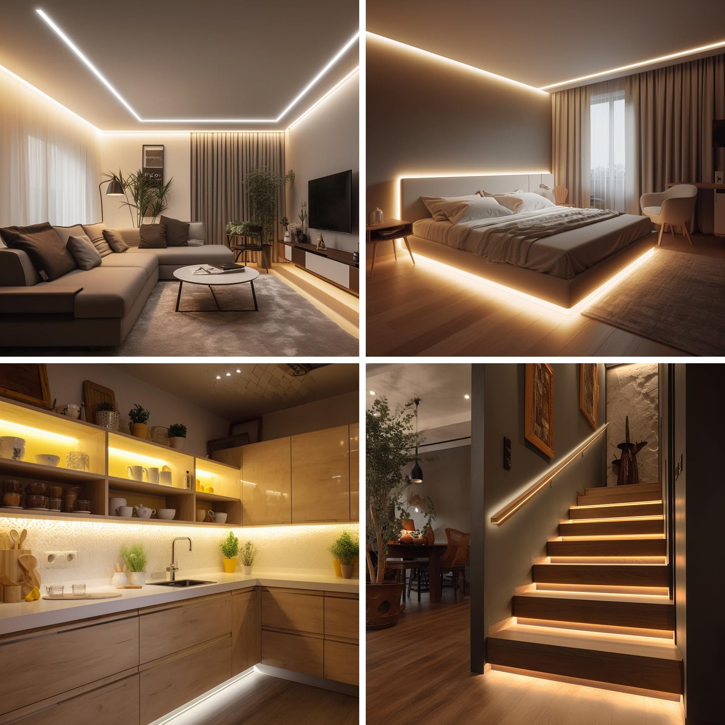 Pandery COB LED Strip Lights Warm White,24V Dimmable led Light Strip KIT with Remote and app Control,2700K 50FT/15m 8mm Wide Ra>90 Cuttable Flexible Strip Lights forBedroom,Wardrobe,Cabinet