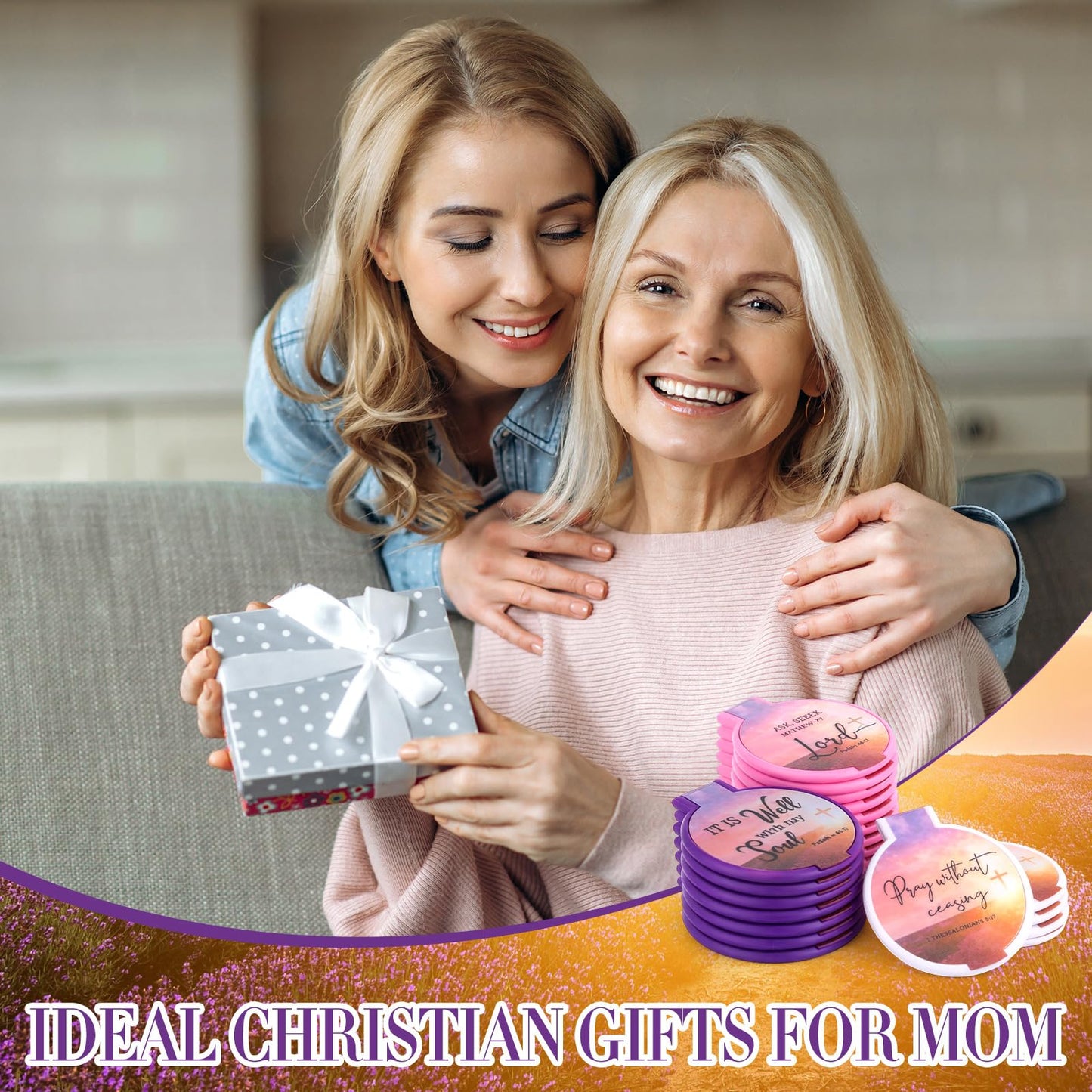 Meanplan Christian Mothers Day Compact Mirrors with Bible Verses Religious Gifts for Women Mothers Day Church Favors(36 Set)