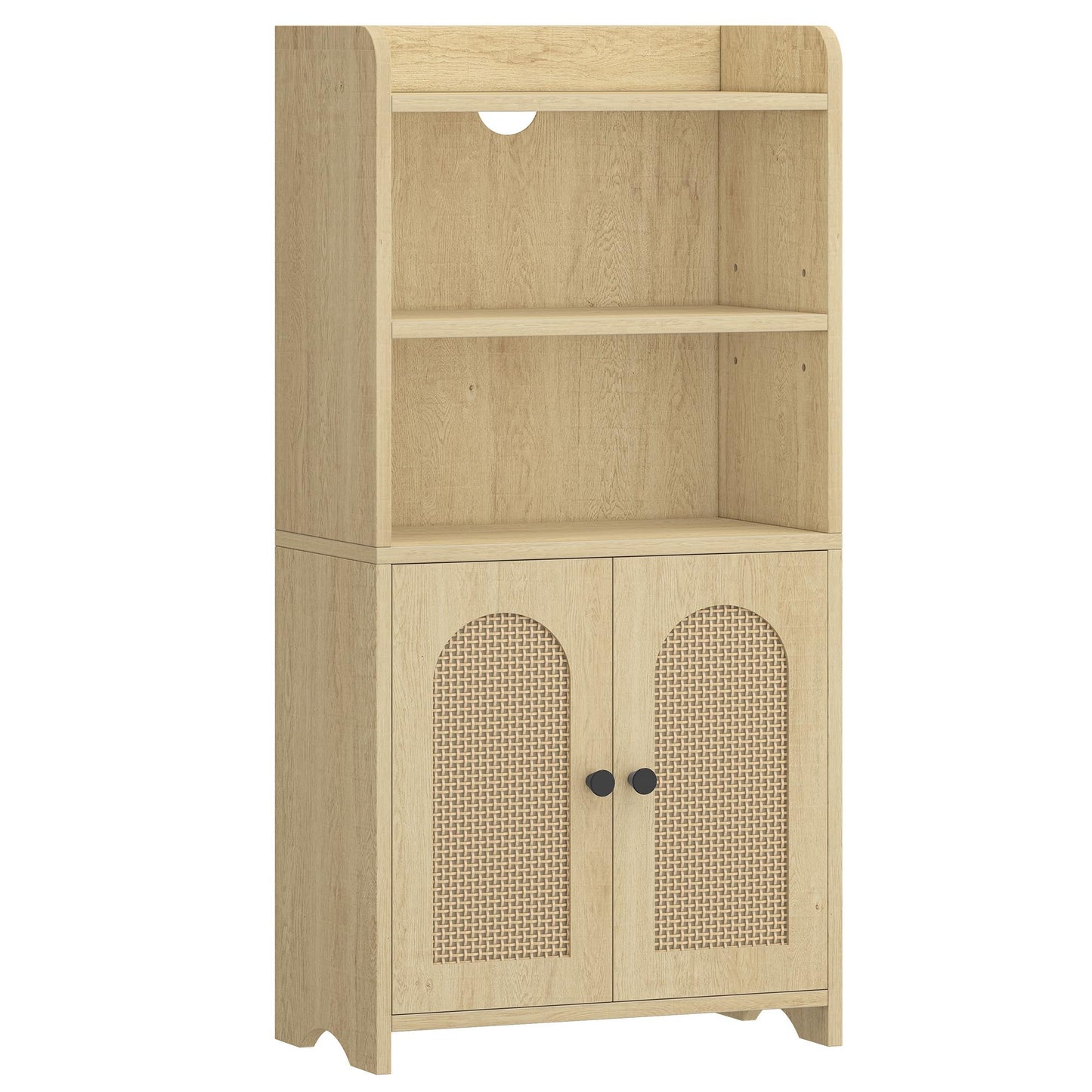 HEXCELEN Small Bathroom Storage Cabinet, Bathroom Organizers and Storage with 2 Doors and Shelves, Floor Cabinet Freestanding with Adjustable Shelf for Small Spaces, Yellow 7.9" D x 14.6" W x 29.6" H