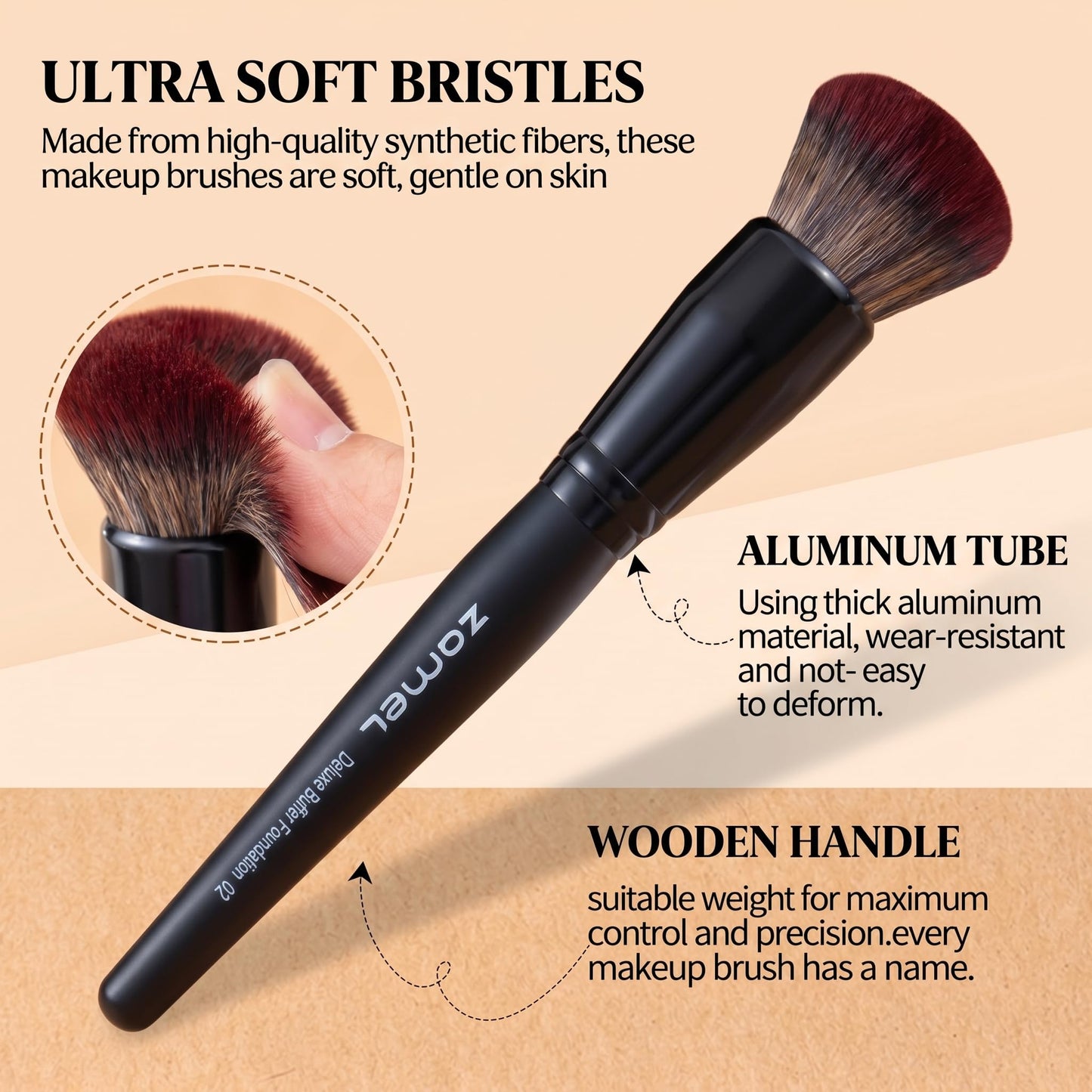 ZAMEL 26Pcs Premium Black Make up Brushes Set With Travel Bag,ULTRA SOFT Hair Makeup Brush pack Contains large powder Blending Make up Brush set Blush Face Brush Concealers contour Eyeshadow