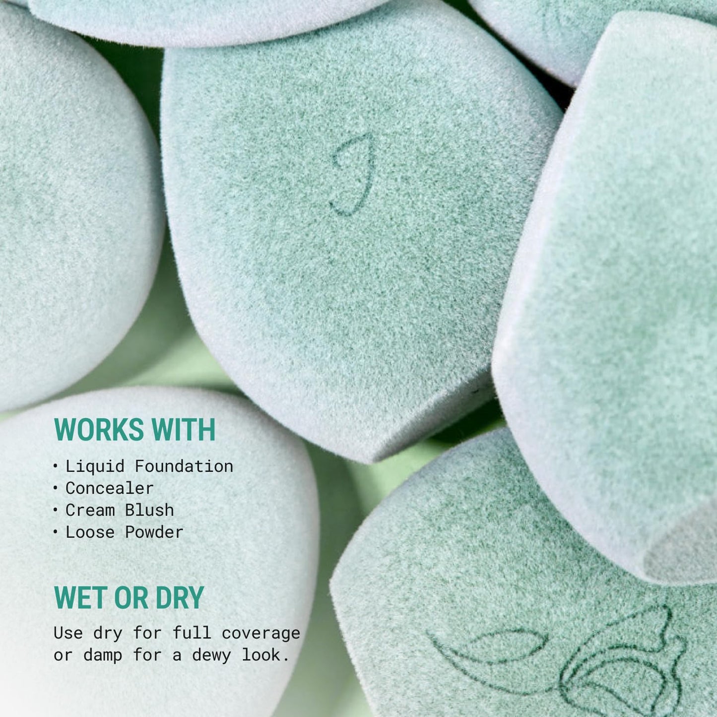 JUNO & Co. Microfiber Makeup Sponge, Dual Layer Technology for Full Coverage Flawless Makeup Blender for Foundation, Powder and Cream (5-Packs-Bamboo)