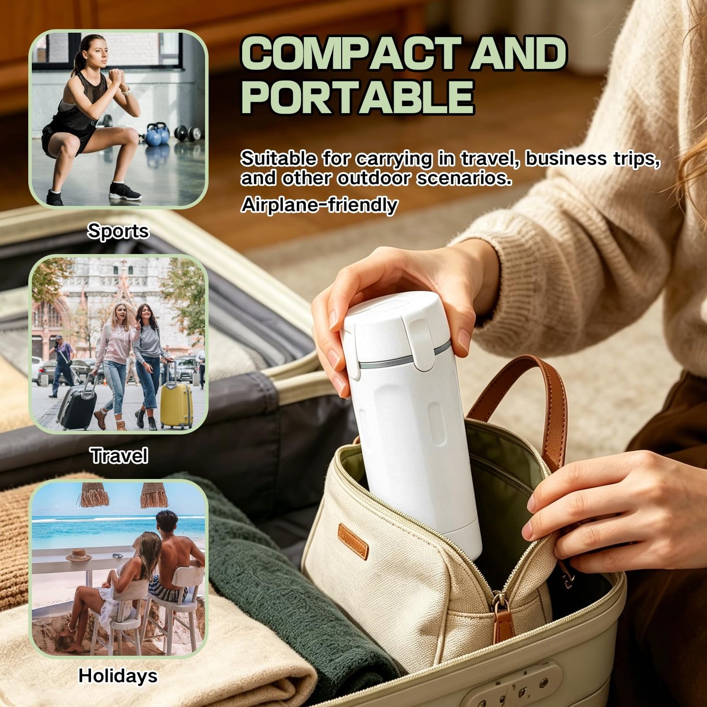 4 in 1 Travel Dispenser Bottle with Pump for Vacation & Business Trip, Leakproof & Easy Clean Travel Bottle and Toiletries Containers with Scale and Labels for Shampoo, Conditioner, Lotion & Skincare