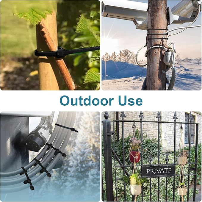 Zip Ties Assorted Sizes 4+6+8+12 inch, 4000 Pack, Black Cable Ties, UV Resistant Wire Ties for Outdoor Use, LOCKLOCK