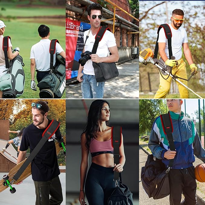 ZINZ 60" Universal Bag Strap with Ultra-thick Fixed Breathable Pad Adjustable Heavy-duty Shoulder Strap for Laptop bag Crossbody Luggage Gym Bag Camera Bag and more -B01K02