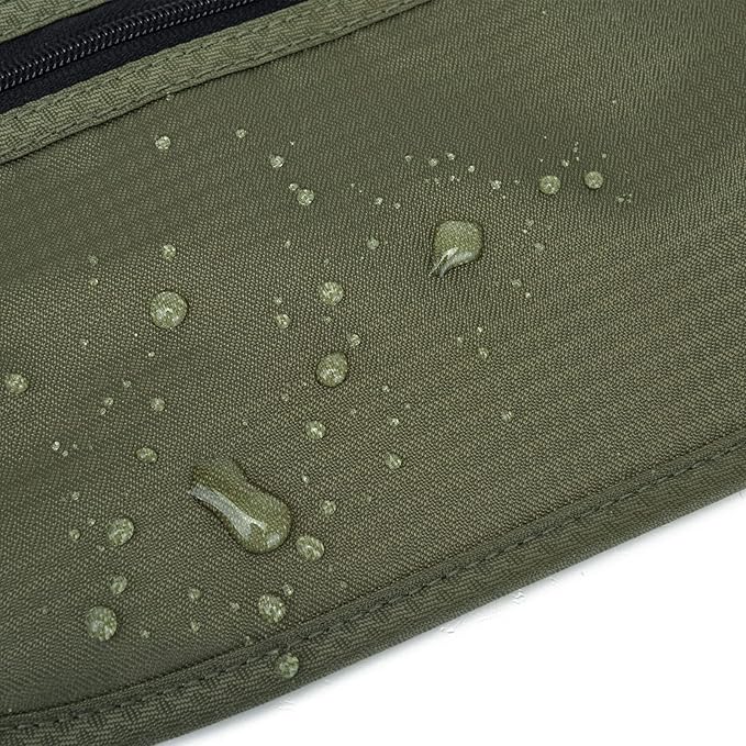 RFID Blocking Money Belt for Men Women, Slim Fanny Pack for Travel,Running,Conceal Waist Wallet for Passport Holder,Phone,Cash(Dark Olive Green)