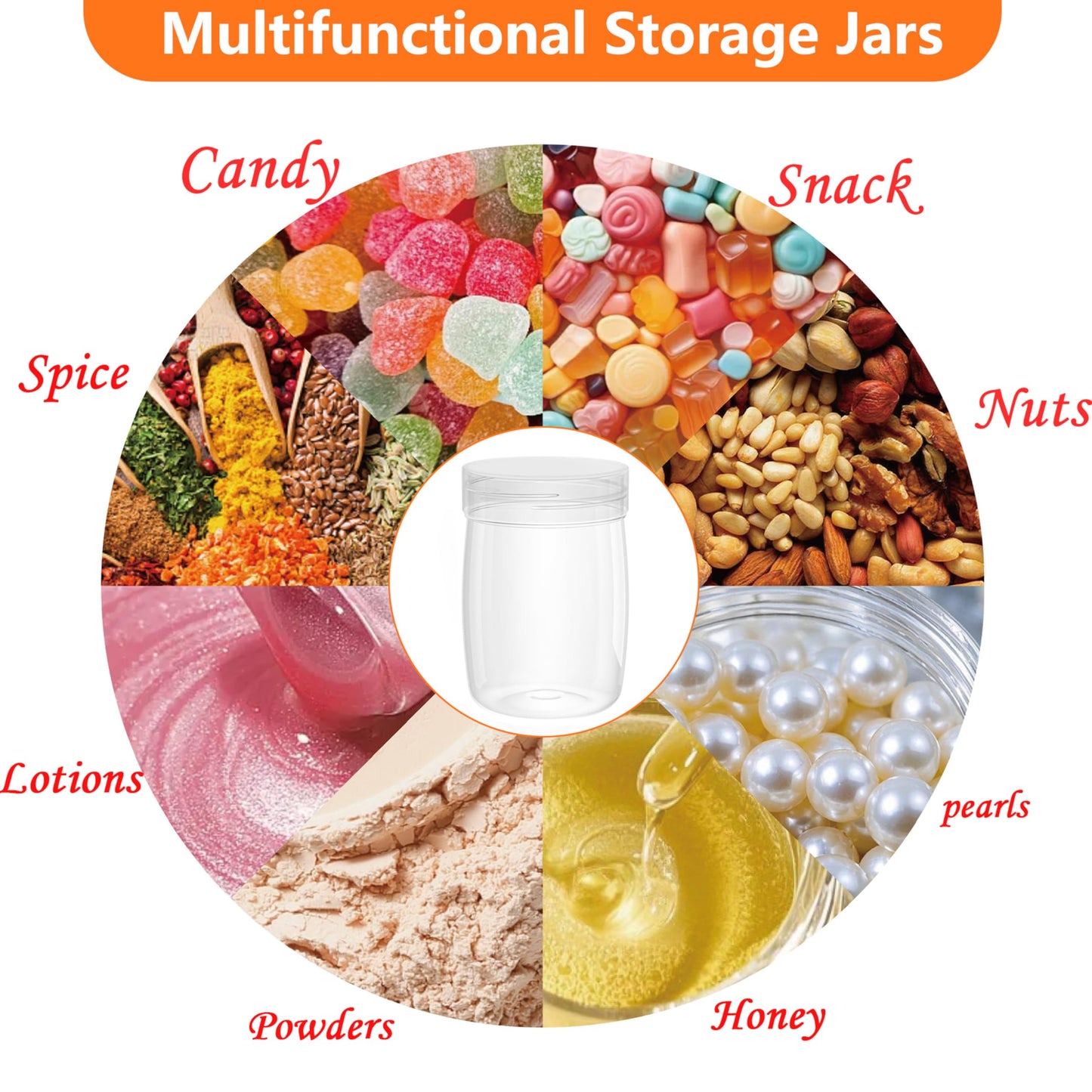 ihomecooker Mini Pudding Jars 82Pack, 6oz/170ml Plastic Favor Jar with Lids, Candy jars,Yogurt Containers with Pressure Sensitive Seal, Mason Jar,Jam,Bath Salt Jars Wedding Favors Honey Pot