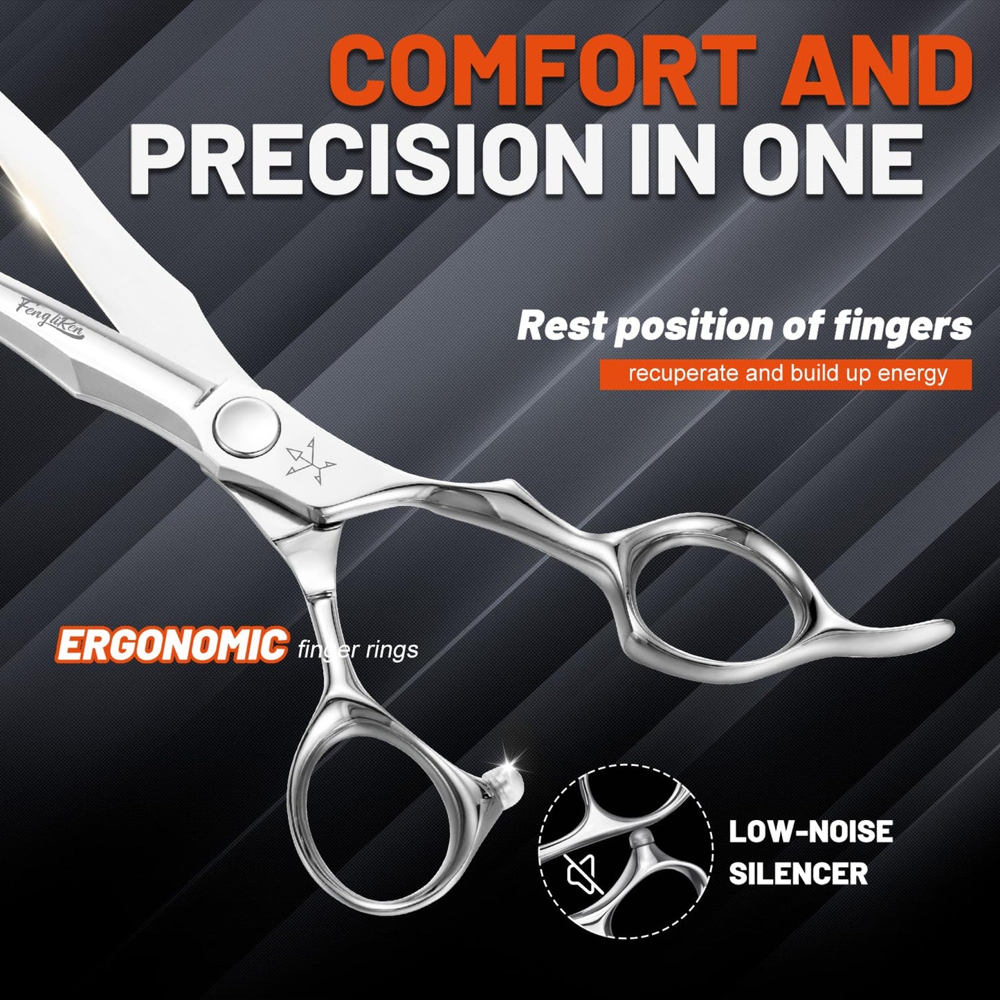 Fengliren High-end Professional Extremely Very Sharp Barber Hair Cutting Scissors Hairdresser Shears For Hair 6.3 Inch Haircut Scissor Made Of Stainless Steel For Hairdressing Salon and Home Use