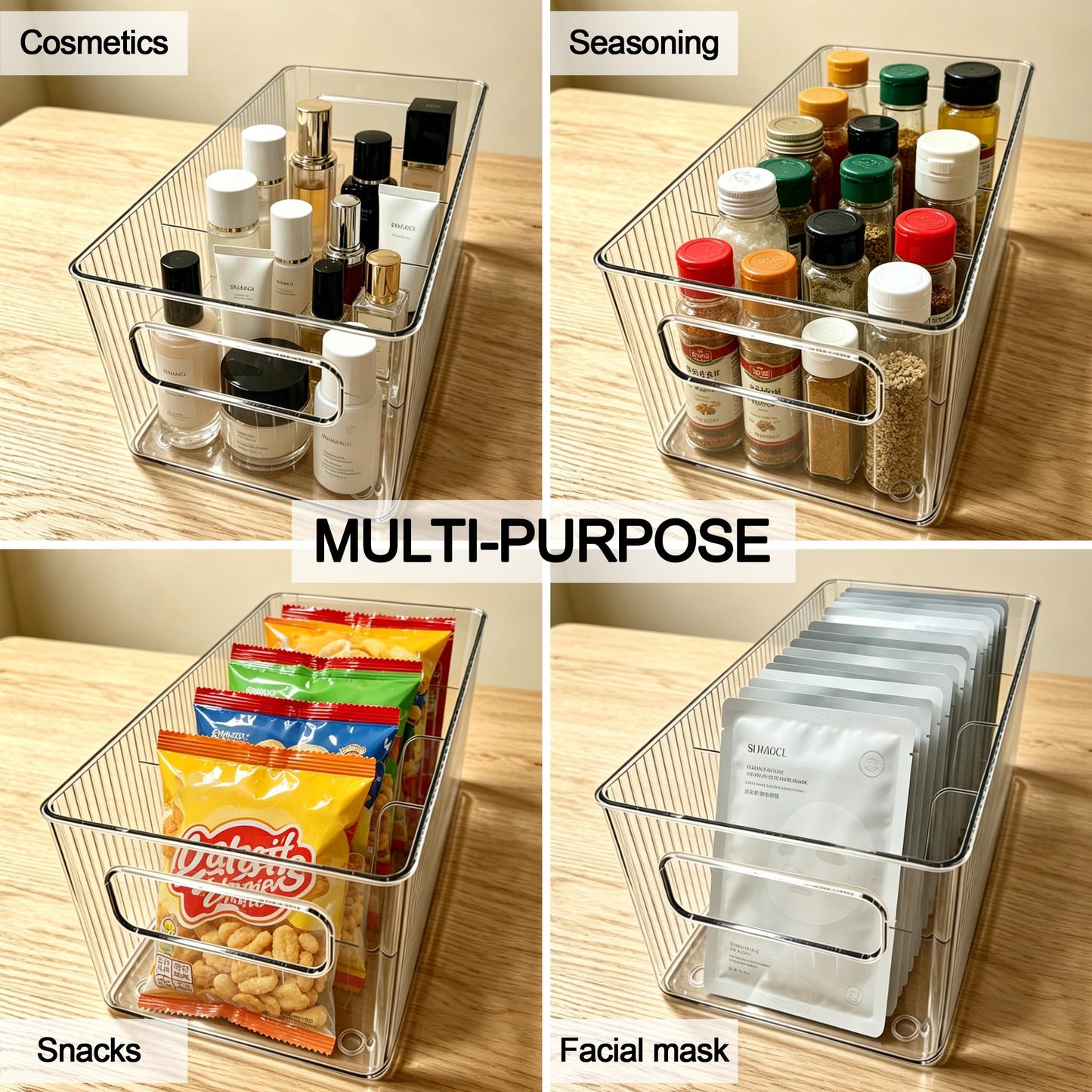 Fevont Belt Organizer - with Handles & Stackable Design, Belt Storage Holder for Closet and Drawer, 4-Compartment Display Case for Ties, Socks, Underwear