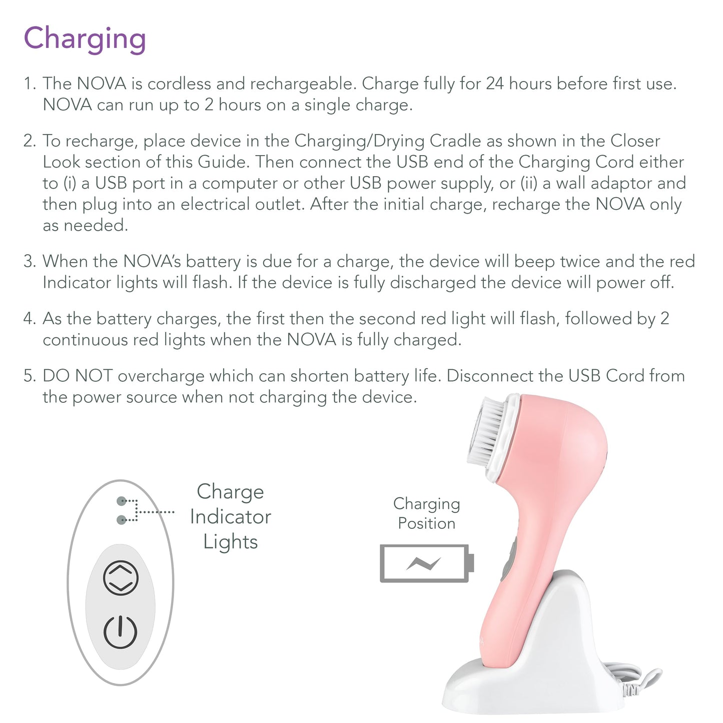 Spa Sciences - NOVA - Sonic Cleansing Brush with Bristles & Infusion System – Anti-Aging Facial Exfoliating, Waterproof, and USB Rechargeable