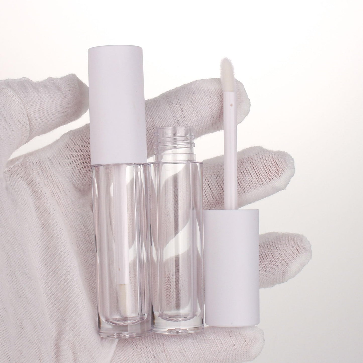 COSIDEA 26pcs 4ml Round empty lip gloss tubes bulk with wand white lipgloss bottle containers round