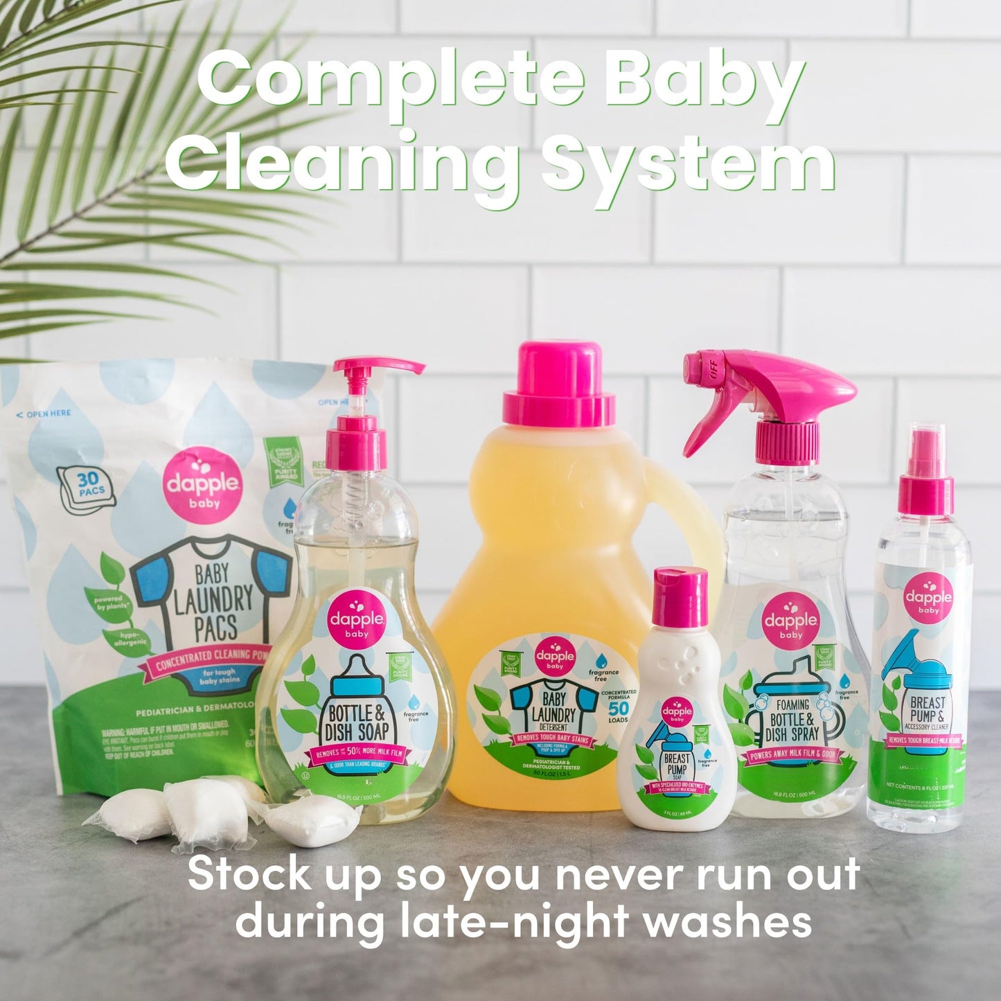 Dapple Baby Fragrance-Free Foaming Baby Bottle & Dish Soap - (3 Pack) 13 fl oz - Plant-Powered Cleaner for Bottles, Pump Parts, and Sippy Cups