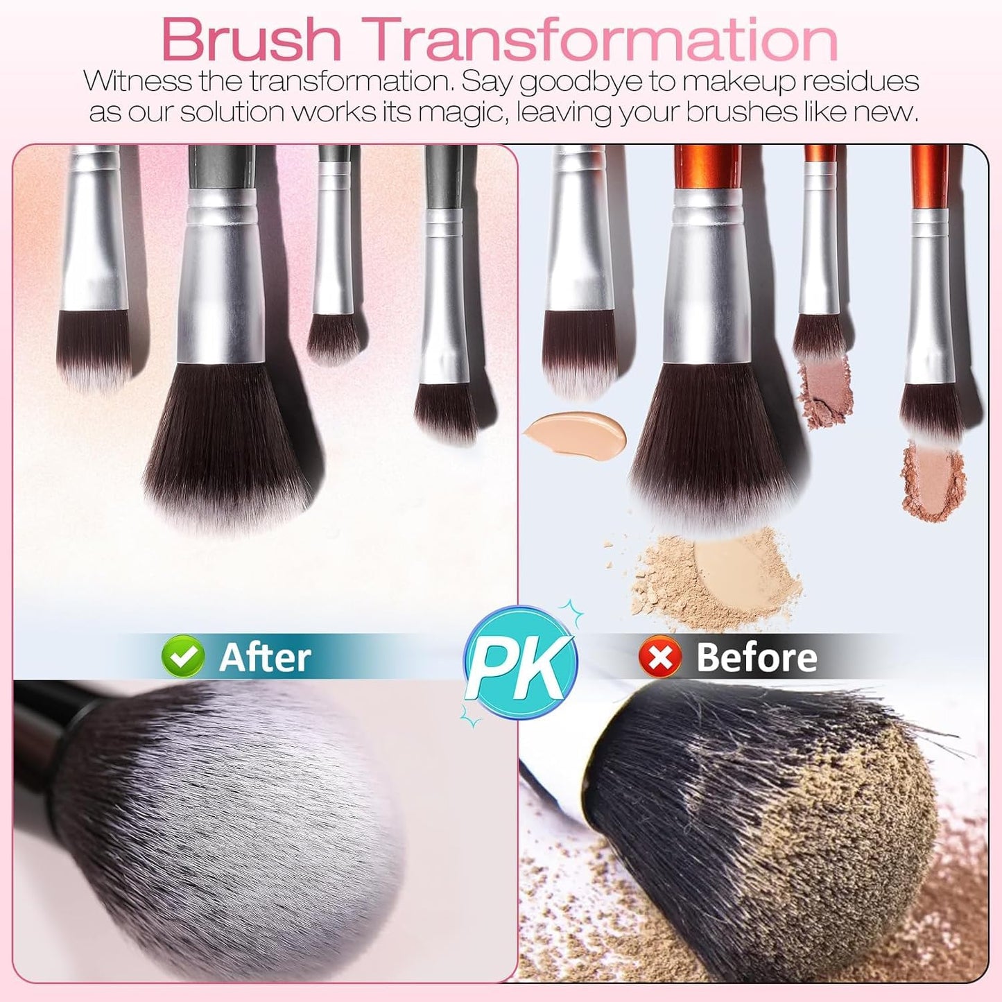 Norate Makeup Brush Cleaner, Make Up Brush Cleaner Cleanser Solution + Brush Cleaner Mat, Make Up Cleaner for Brushes, Sponges, Deep Clean Brush Shampoo, Gentle Formula Cruelty Free & Vegan 2Pcs Set