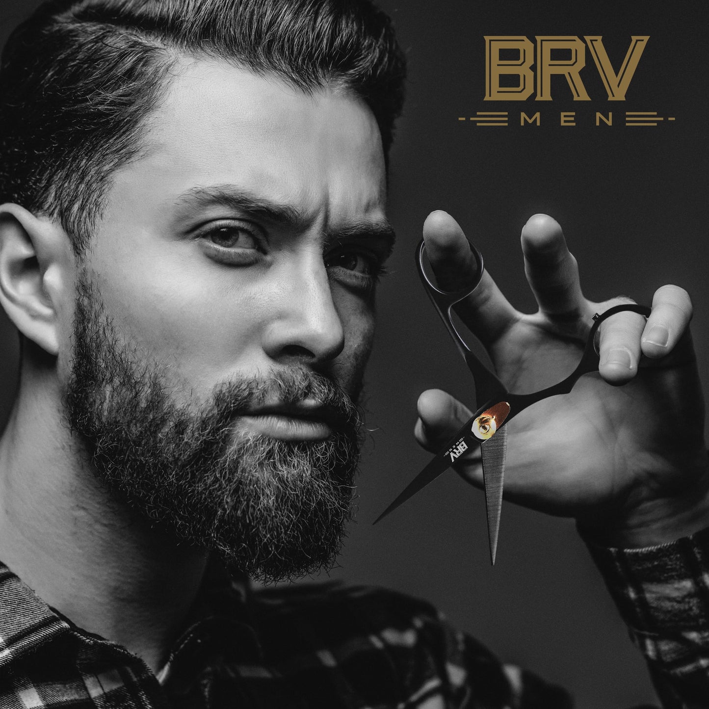 LEFT HANDED Razor Sharp Mustache & Beard Scissors - 5.5" - 100% High Carbon Stainless Steel - Facial Hair Trimming Shears (LEFT HANDED - Black)