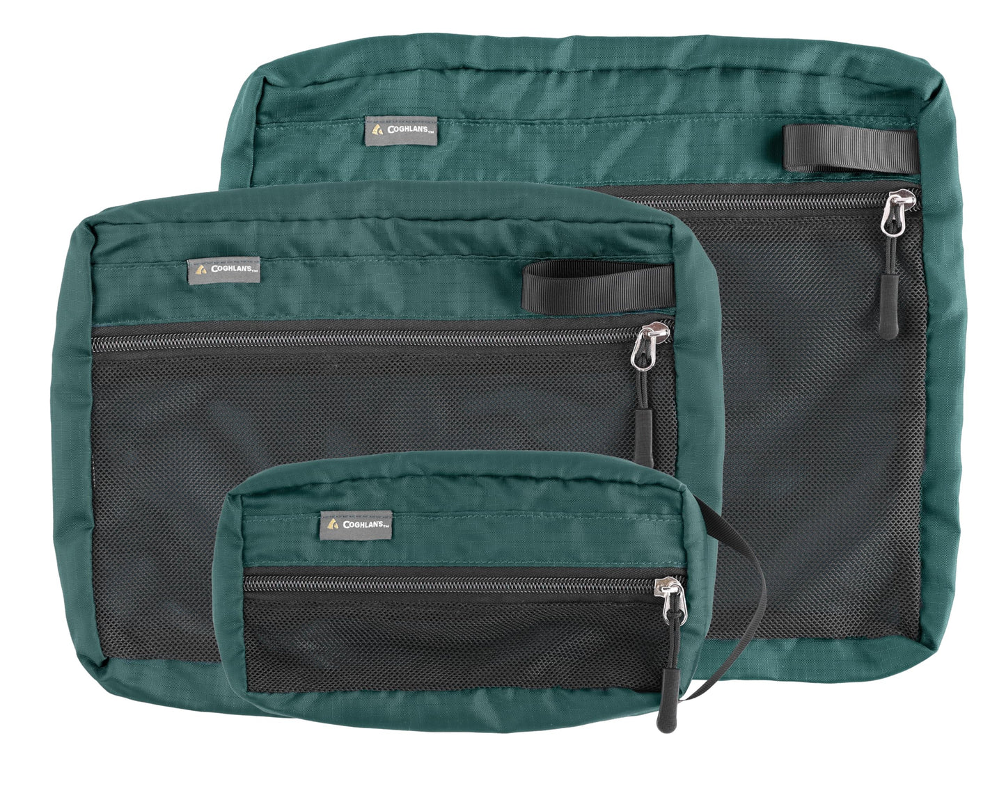 Coghlan's Organizer Bags Set - 3 Sizes (7.5"x3.5", 10"x8", 12"x10") - Lightweight Oxford Ripstop with Mesh Front, Zippered Access - Ideal for Camping Gear, Travel Essentials, and Storage Solutions