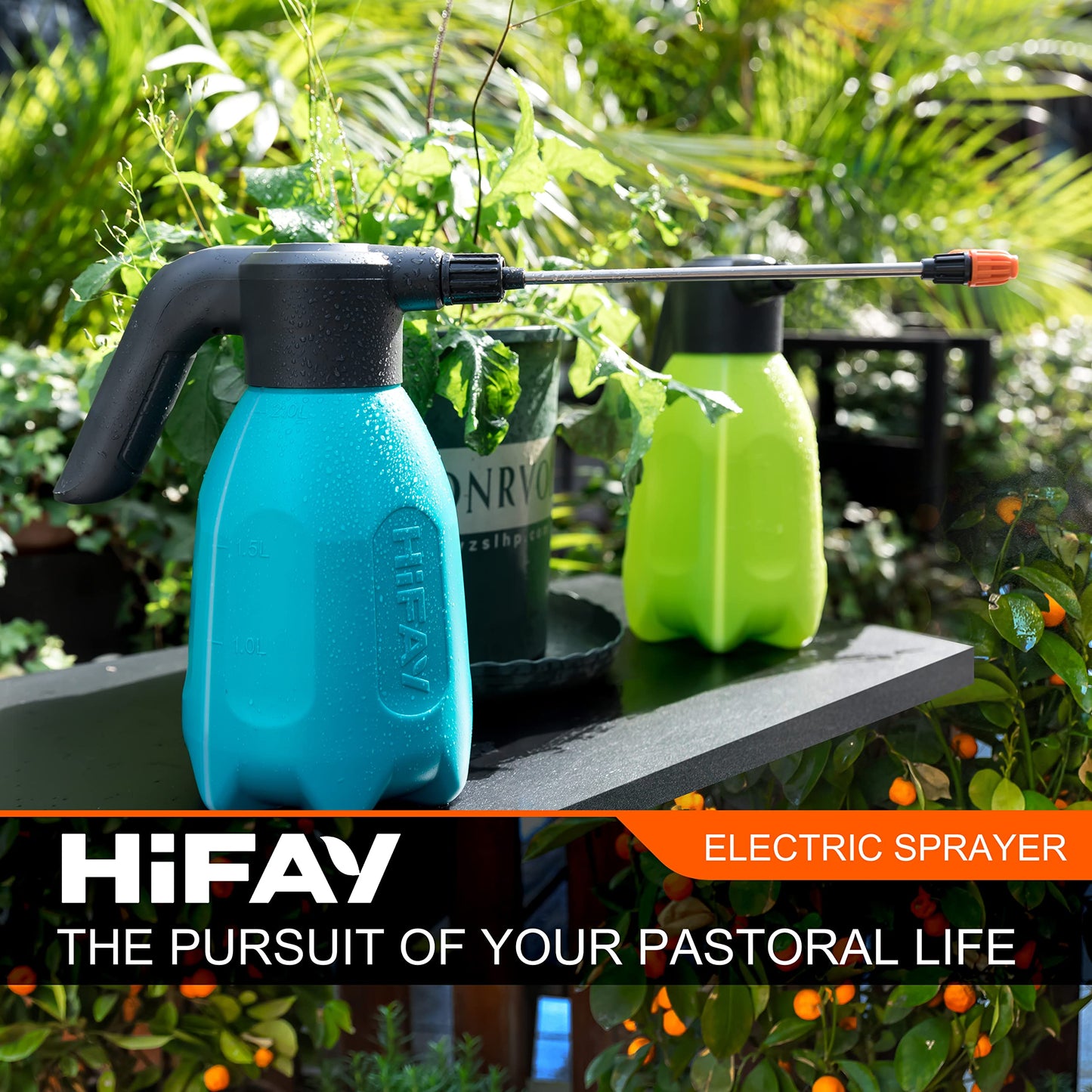 HIFAY ES2-PRO Electric Spray Bottle 2L/0.5Gallon, Rechargeable Battery Powered Sprayer Spray 60 Bottles On a Single Charge, Automatic Plant Mister,Pump Sprayer,Indoor Watering Can for Plants