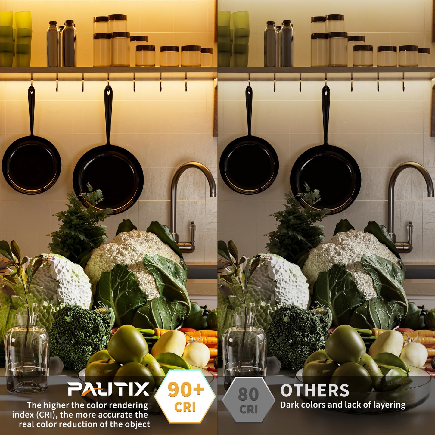 PAUTIX COB LED Strip Light IP65 Waterproof 32.8ft/10m 5040LEDs Warm White 2700K,High Lumen Flexible CRI93+ LED Tape 24V Super Bright,for Home&Office Lighting Project(Adapter&Dimmer Sold Separately)