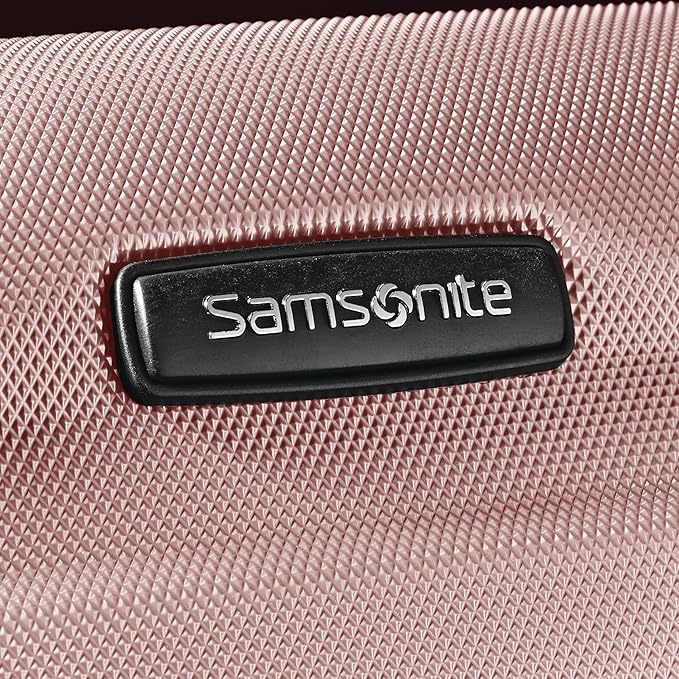 Samsonite Omni PC Hardside Expandable Luggage with Spinner Wheels, Checked 24-Inch, Pink