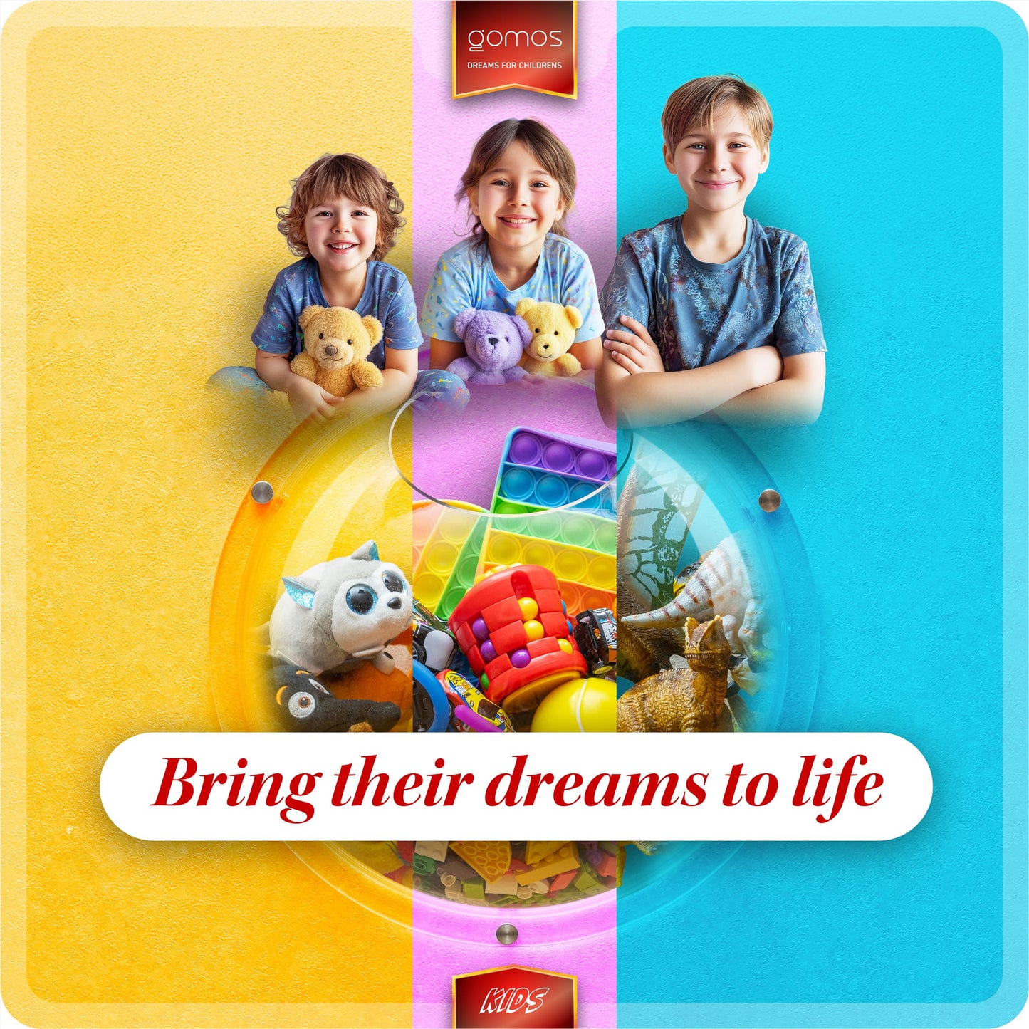 Gomos Acrylic Wall Organizer - 2-Pack Wall Toy Storage and Display - Transparent Bubble Organizer for Kids Room - Easy Installation, Back Panel Included