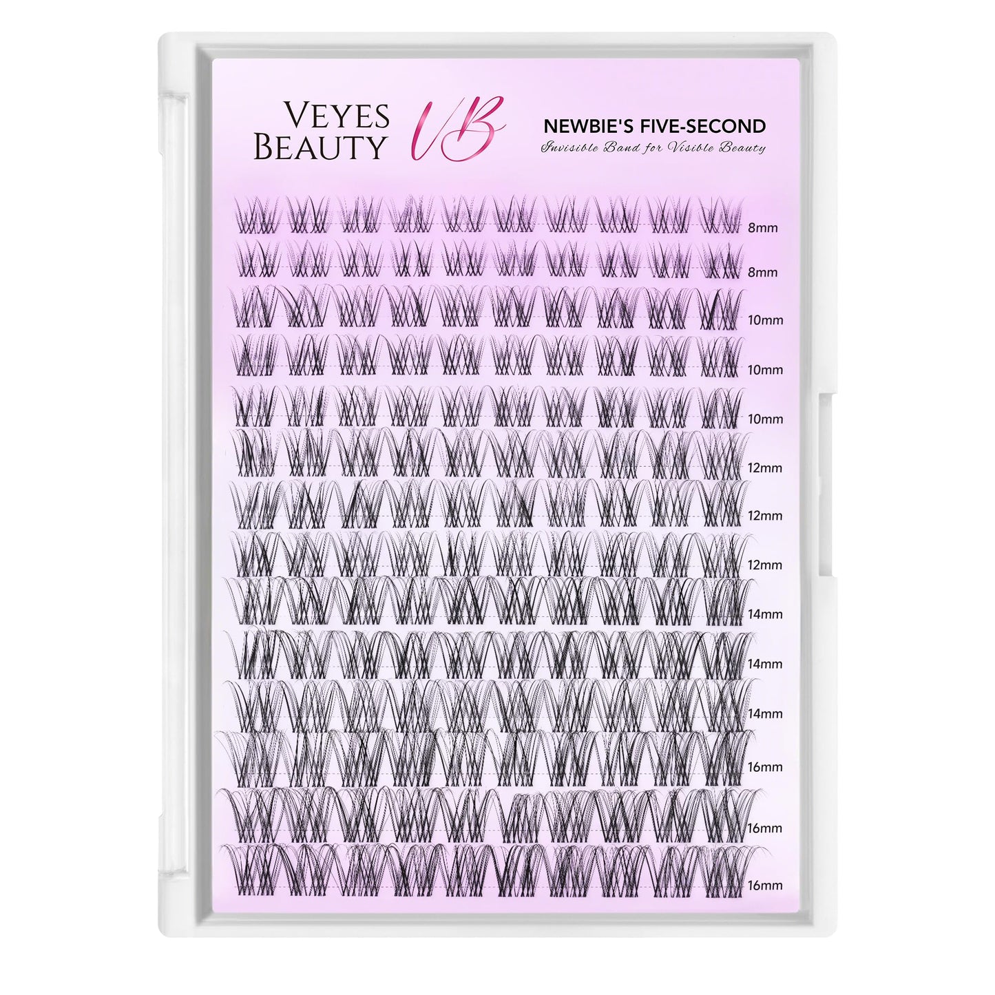 VEYESBEAUTY Aliva Cluster Lashes Kit Individual Lash Extensions Newbie's Five-Second DIY Dramatic Volume Eyelash Spider Wispy Faux Mink Lash Mixed Length Tray with Bond & Seal, Applicator at Home