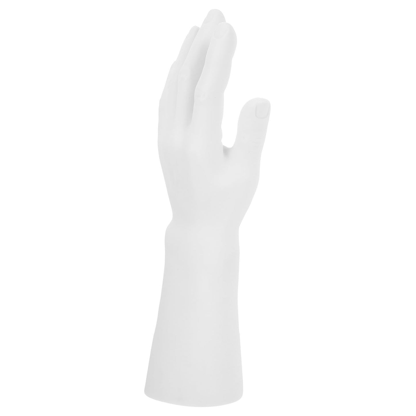Uonlytech White Vinyl Male Hand Jewelry Display Stand Realistic Proportion Design, Lightweight and Versatile Display Solution for Bracelets, Rings, Necklaces, and Gloves in Jewelry Stores
