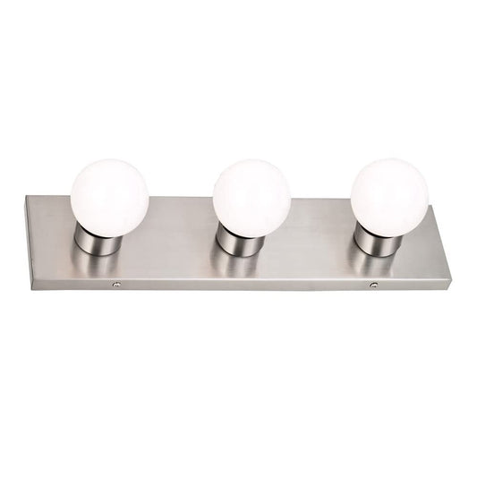 Design House 519280 Contemporary 3-Light Indoor Vanity Light Dimmable for Bathroom Bedroom Vanity Makeup, Satin Nickel