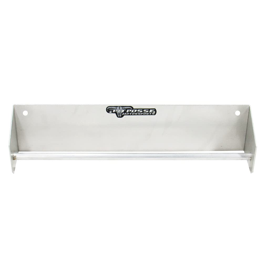 Pit Posse 464 Tie Down Hanger Holder Aluminum Rack - Made in USA - Wall Mounted for Enclosed Race Trailer Garage Shop Storage Organizer- Holds Tie Downs, Ratchet Straps, Bungee Cords (Silver)